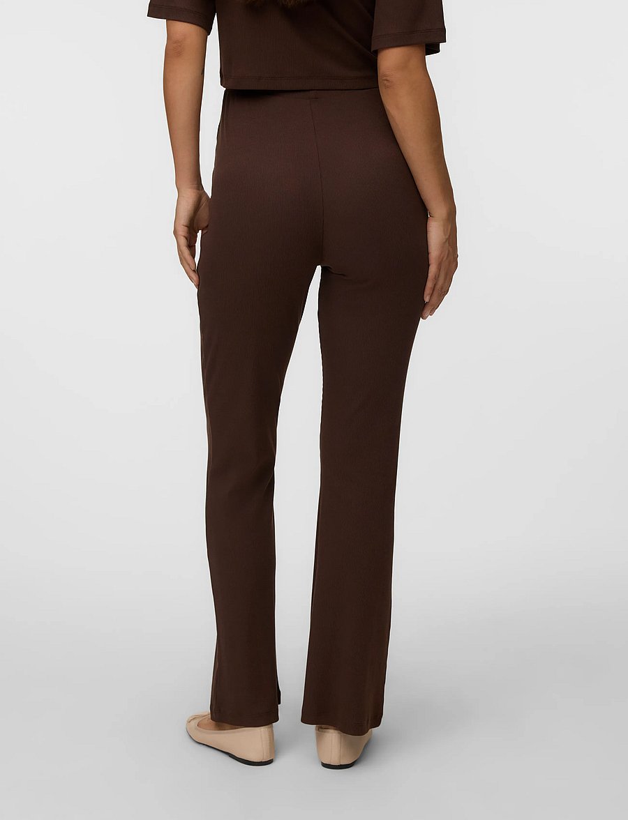 Mamalicious - MLLANE FLARED JRS PANTS HW - nederdelar - hot fudge - 2