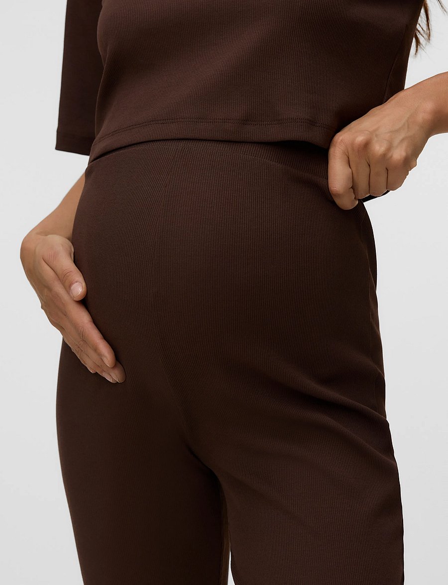 Mamalicious - MLLANE FLARED JRS PANTS HW - nederdelar - hot fudge - 4