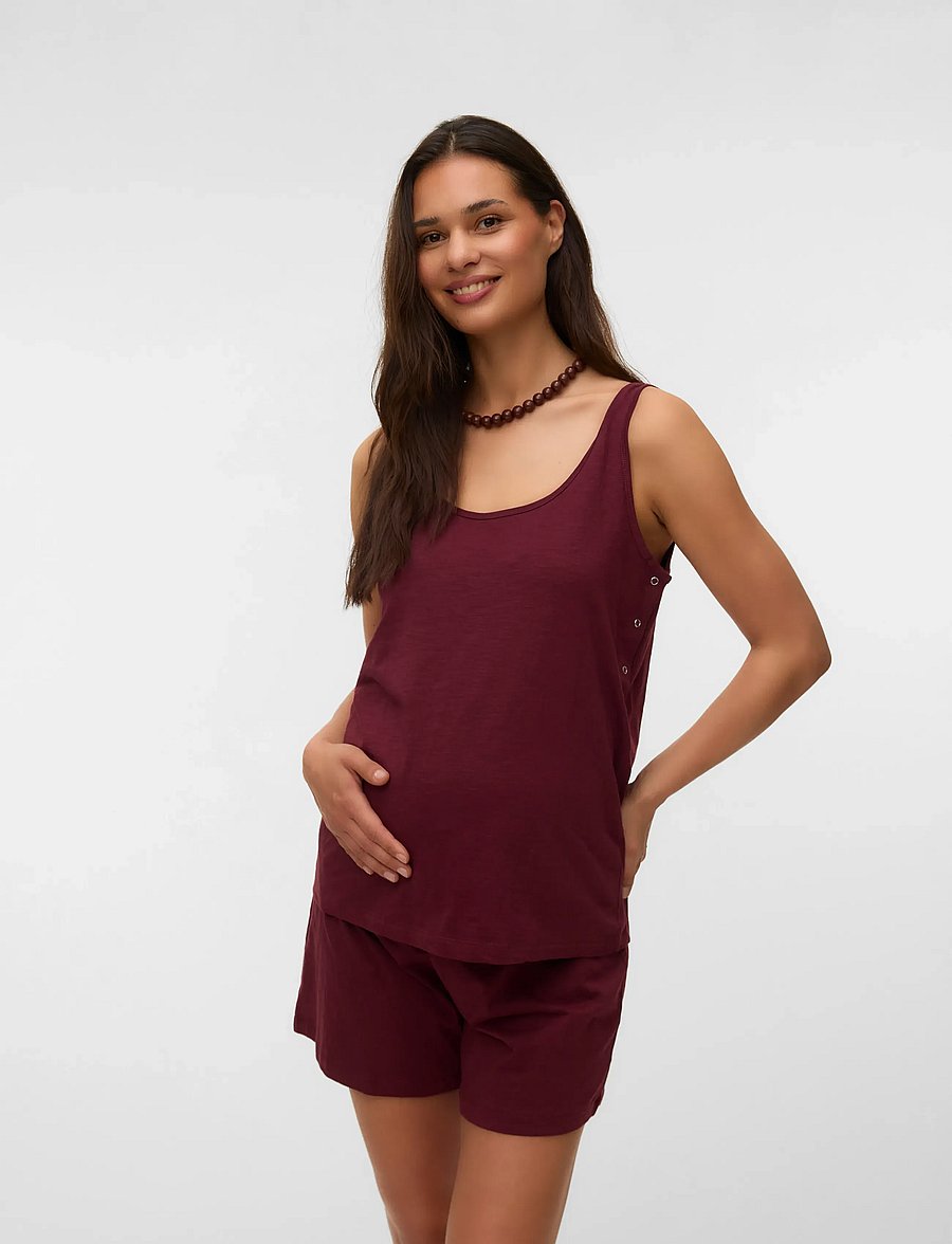 Mamalicious - MLMIRA VITA SL JRS PYJAMAS 2F - unterwäsche - windsor wine - 0