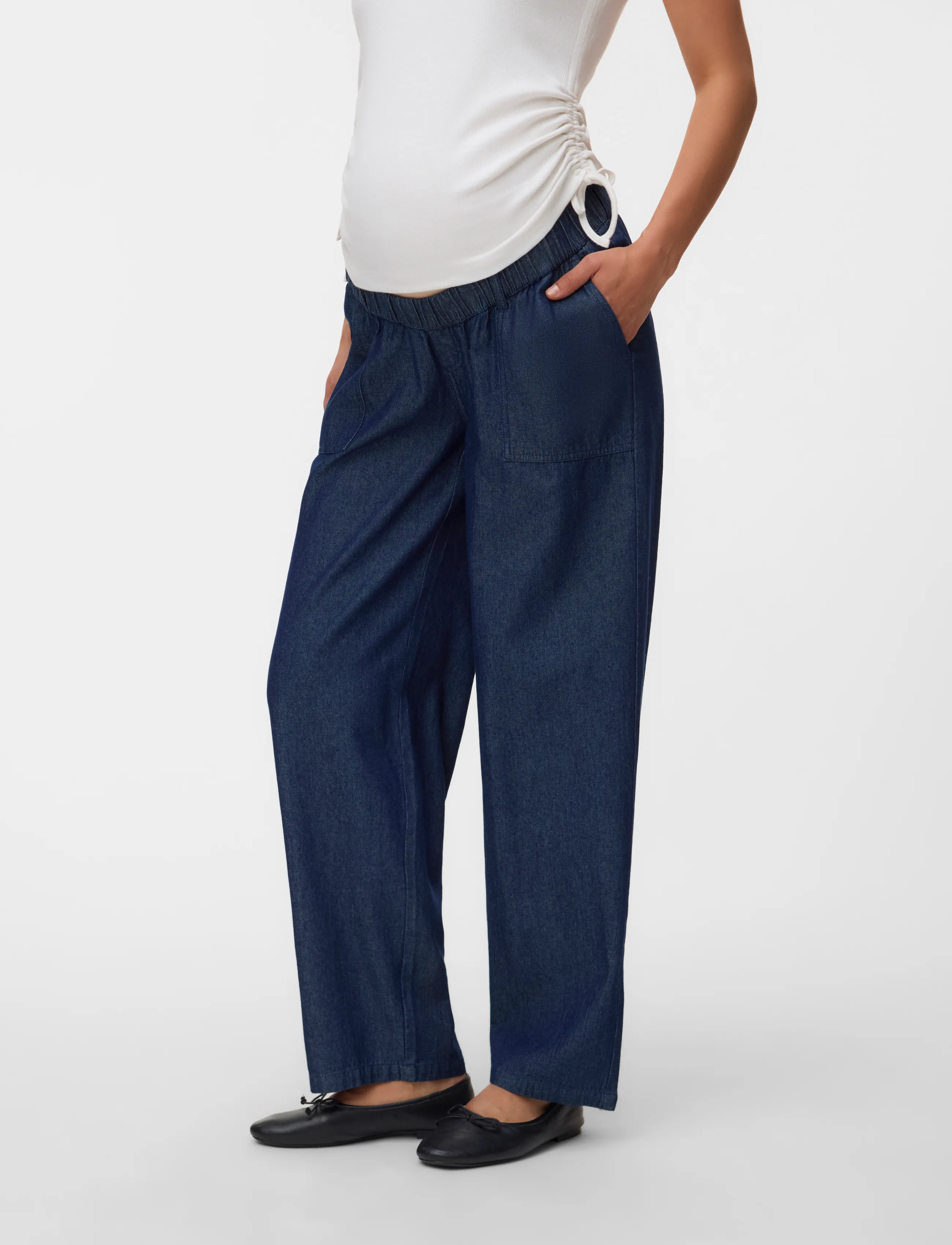 Mamalicious mlvaletta Straight Denim Pant, M, Navy, Jeans > Lige-Almindelige, Dame