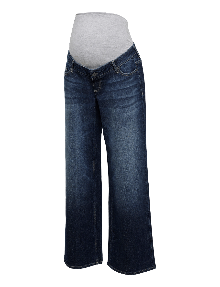 Mamalicious - MLMALAGA WIDELEG JEANS NOOS - hosen mit weitem bein - dark blue denim - 0