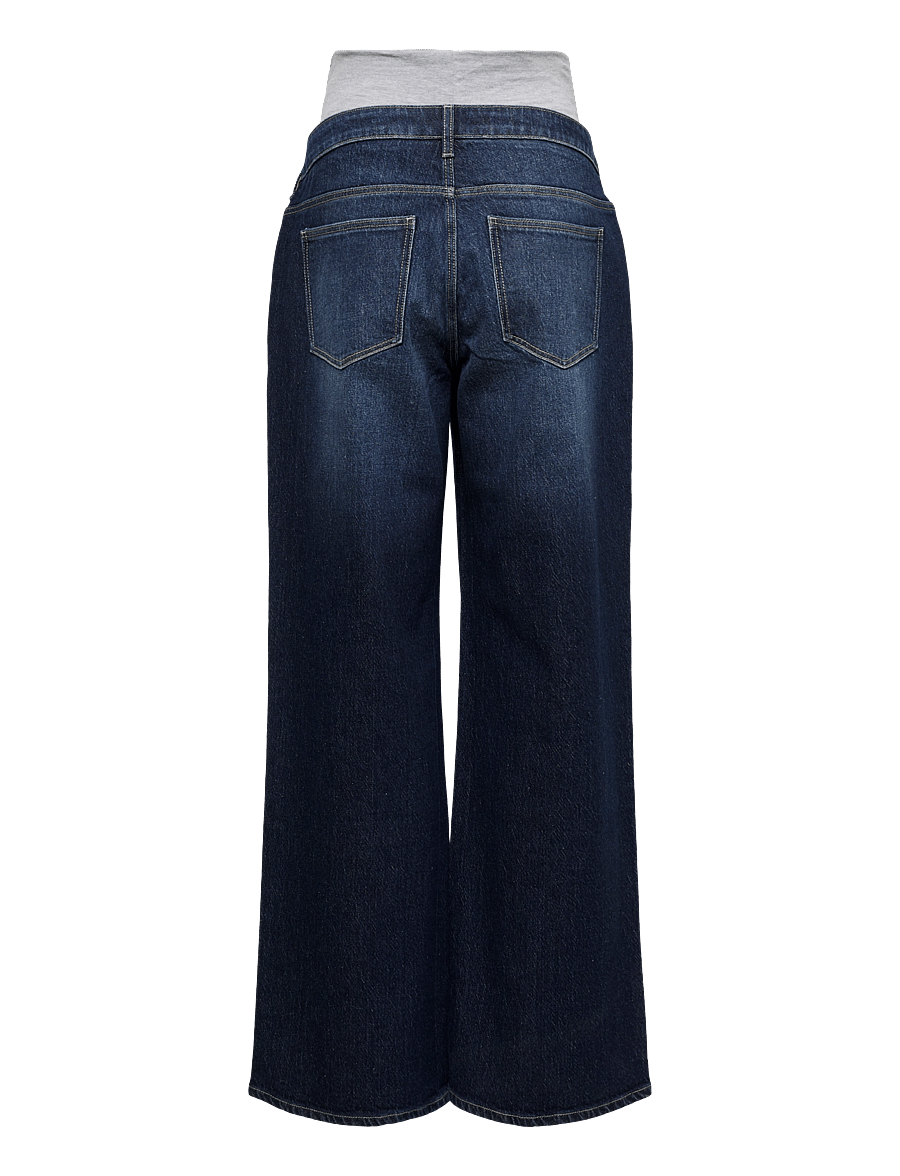 Mamalicious - MLMALAGA WIDELEG JEANS NOOS - hosen mit weitem bein - dark blue denim - 1