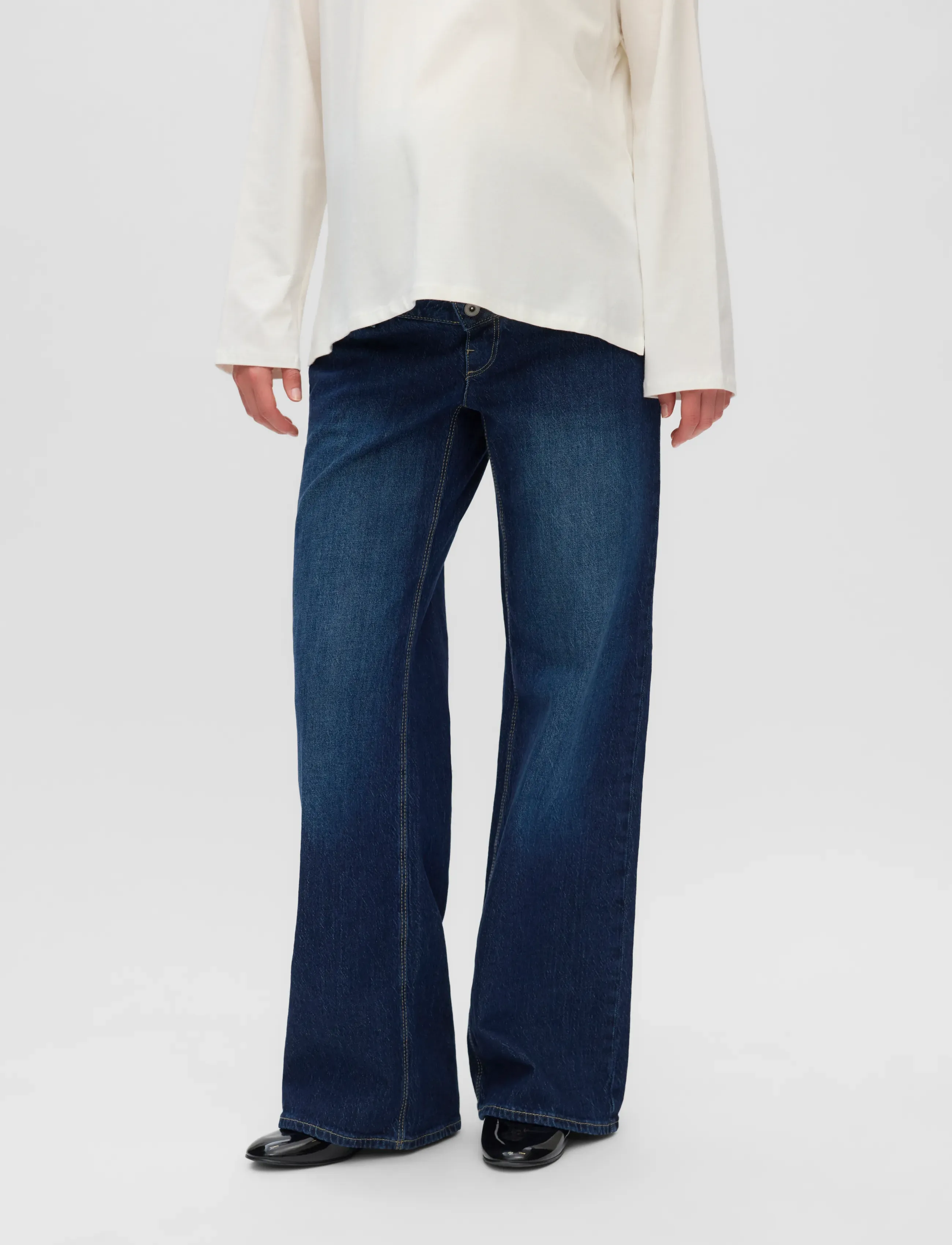 Mamalicious MLMALAGA WIDELEG JEANS NOOS - Brede jeans - DARK BLUE DENIM / navy