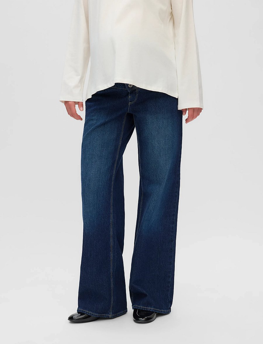 Mamalicious - MLMALAGA WIDELEG JEANS NOOS - teksad - dark blue denim - 0