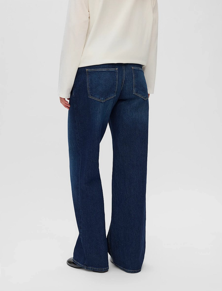 Mamalicious - MLMALAGA WIDELEG JEANS NOOS - teksad - dark blue denim - 3