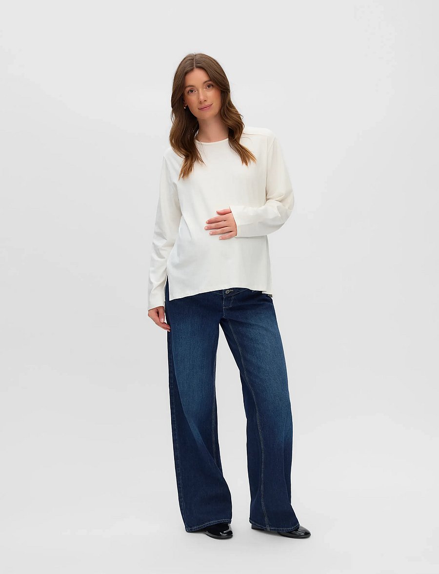 Mamalicious - MLMALAGA WIDELEG JEANS NOOS - teksad - dark blue denim - 4