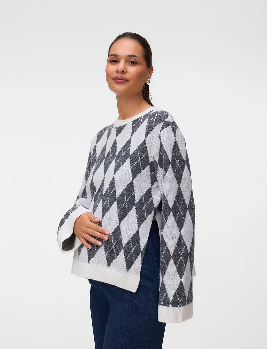 Mamalicious - MLARGYLE VITA L/S KNIT TOP 2F - birch - 0
