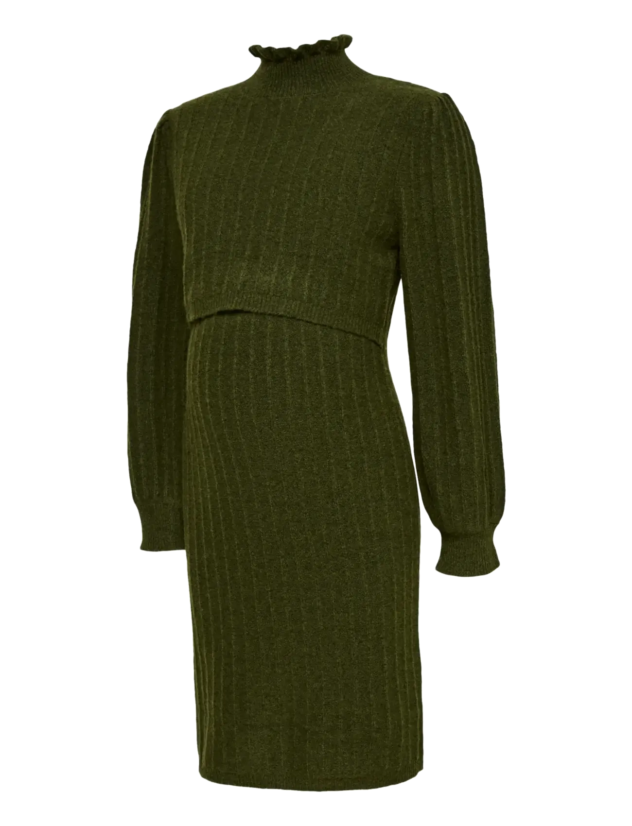 Mamalicious MLALLISON JUNE L/S KNIT ABK DRESS 2F - Kläder - RIFLE GREEN / khaki/green