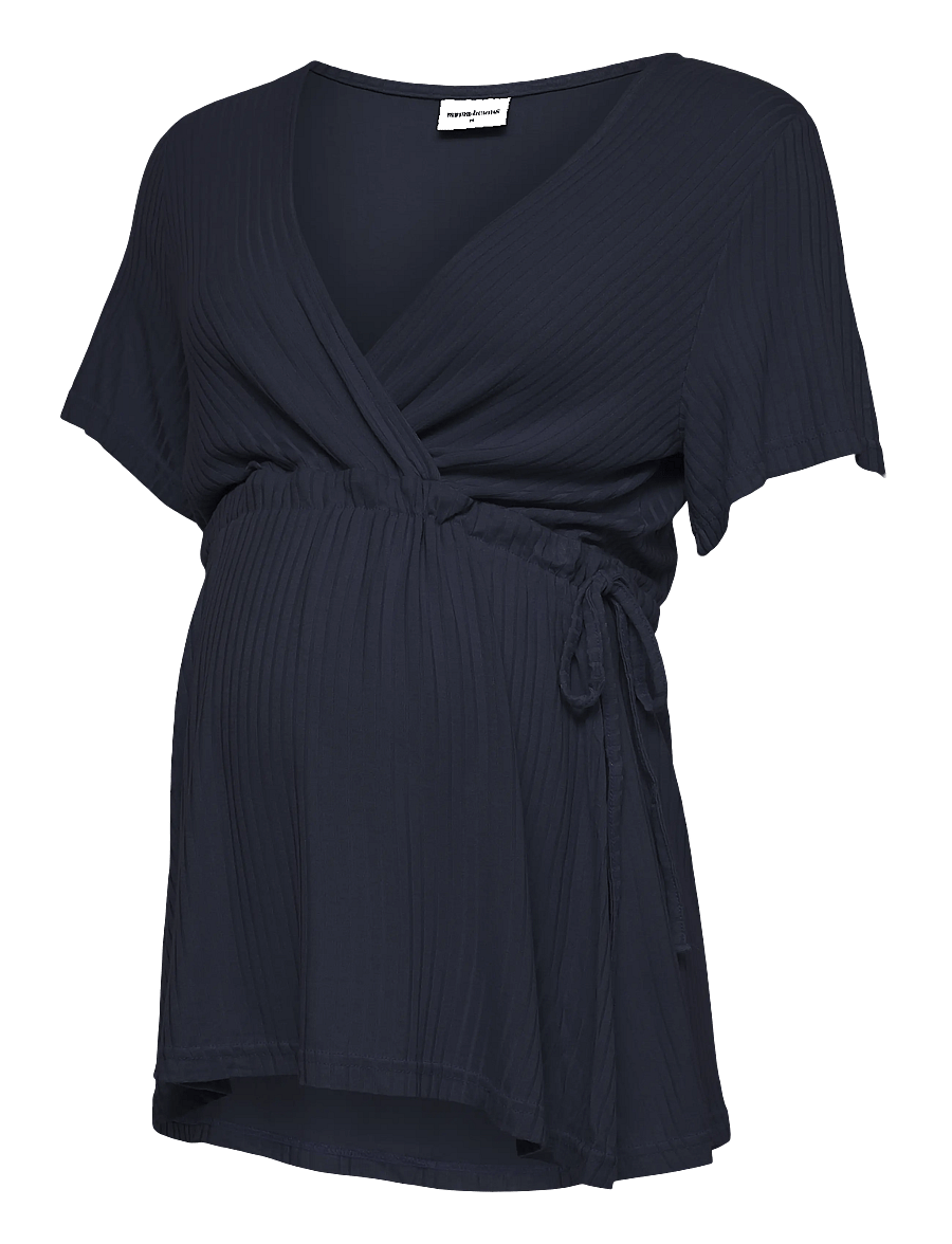 Mamalicious - MLTRINITY TESS SS JRS TOP 2F - navy blazer - 0