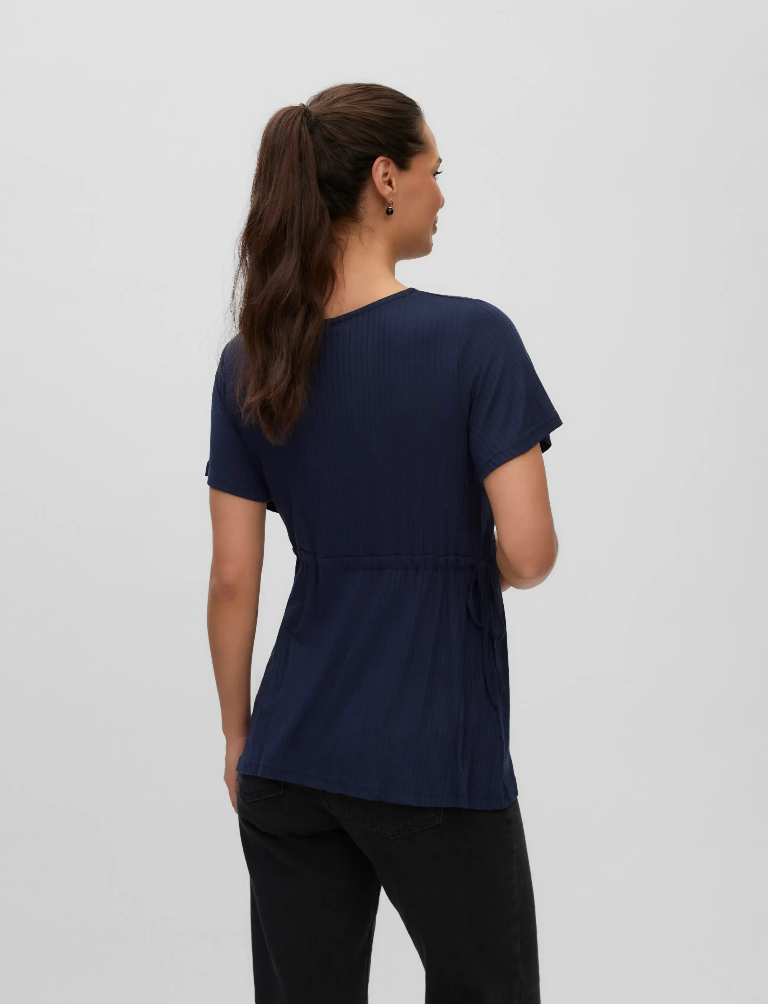 Mamalicious - MLTRINITY TESS SS JRS TOP 2F - short-sleeved blouses - navy blazer - 2