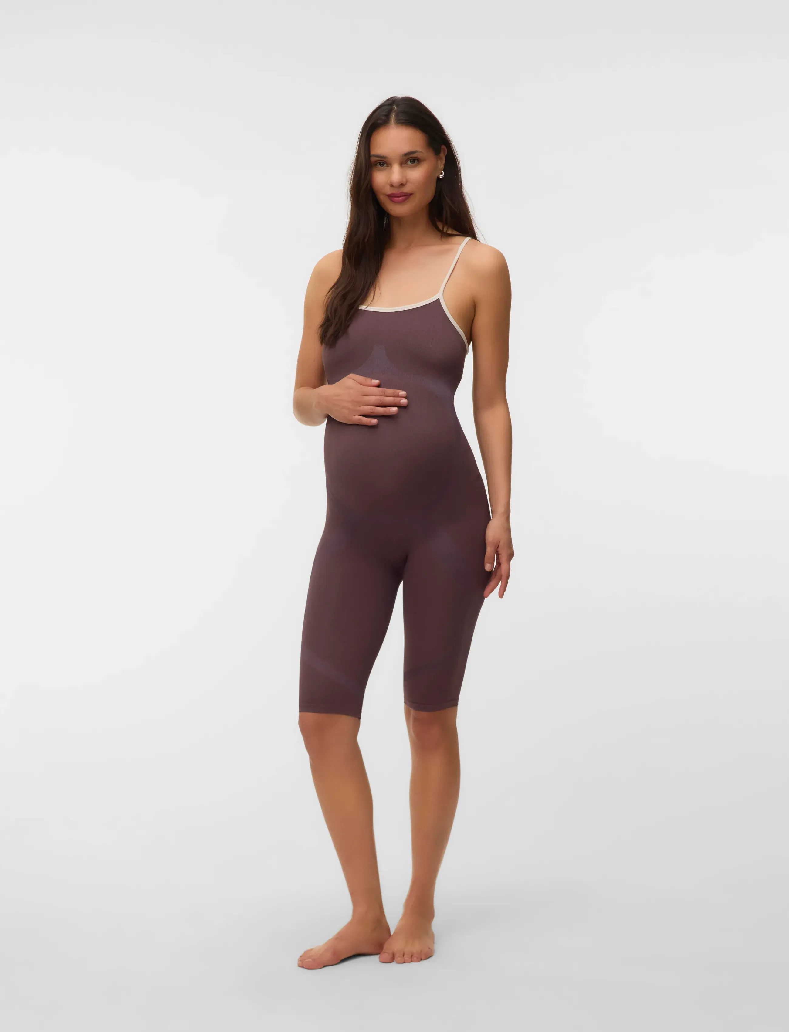 Mamalicious - MLPAULETTE COLOR STRAP PLAYSUIT - nærföt - hot fudge - 4