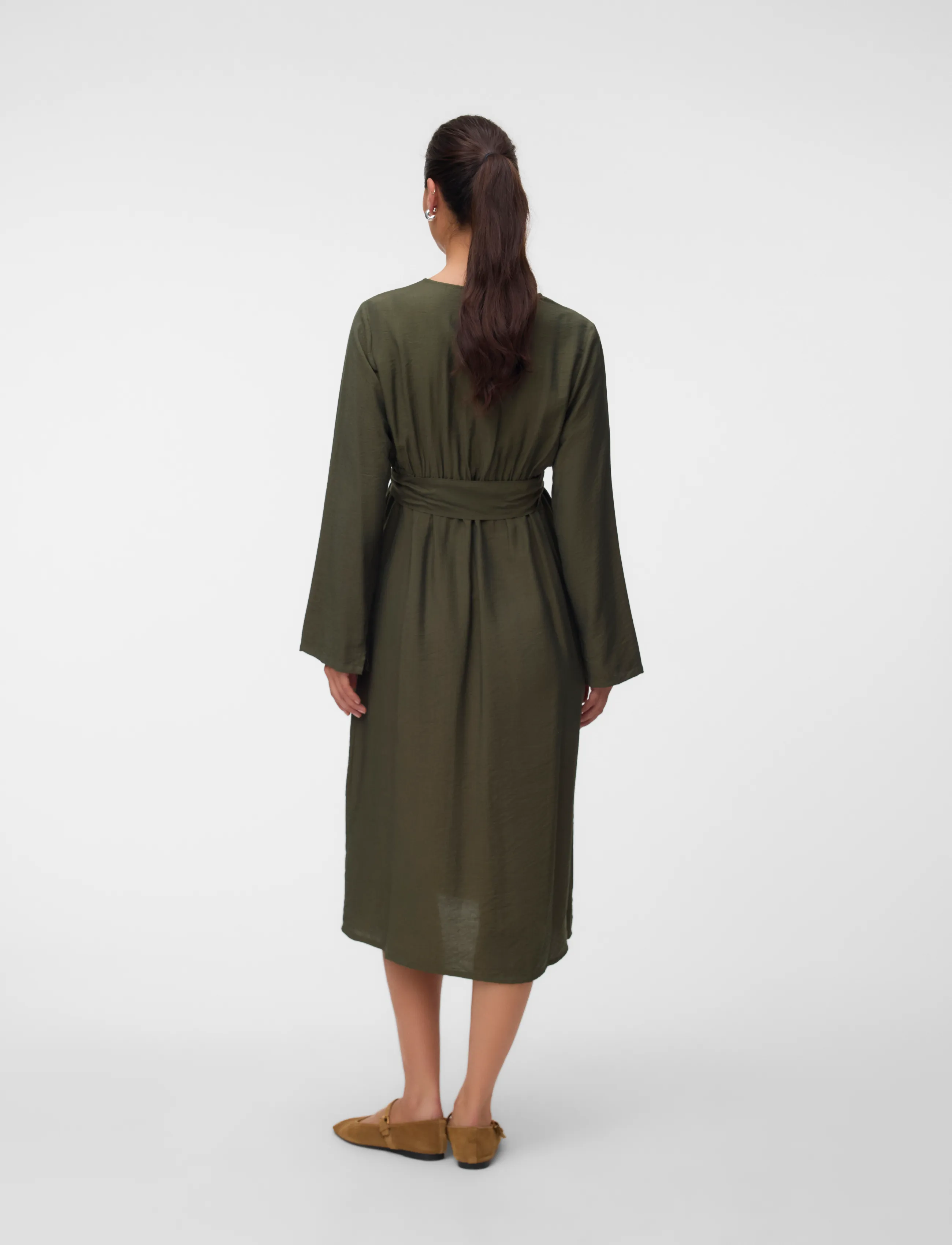 Mamalicious - MLREGITZA LIA LS WO MIDI DRESS 2F - hemdkleider - thyme - 2