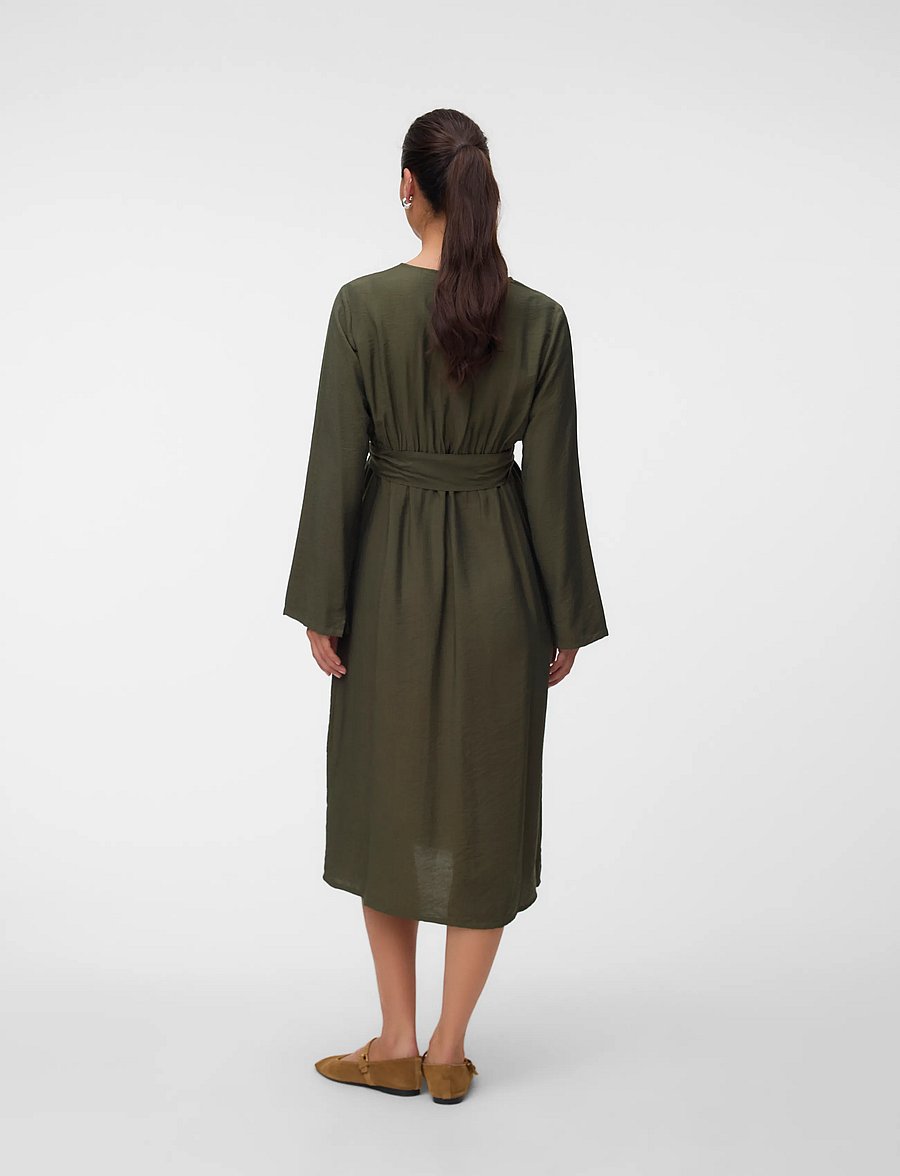 Mamalicious - MLREGITZA LIA LS WO MIDI DRESS 2F - hemdkleider - thyme - 2