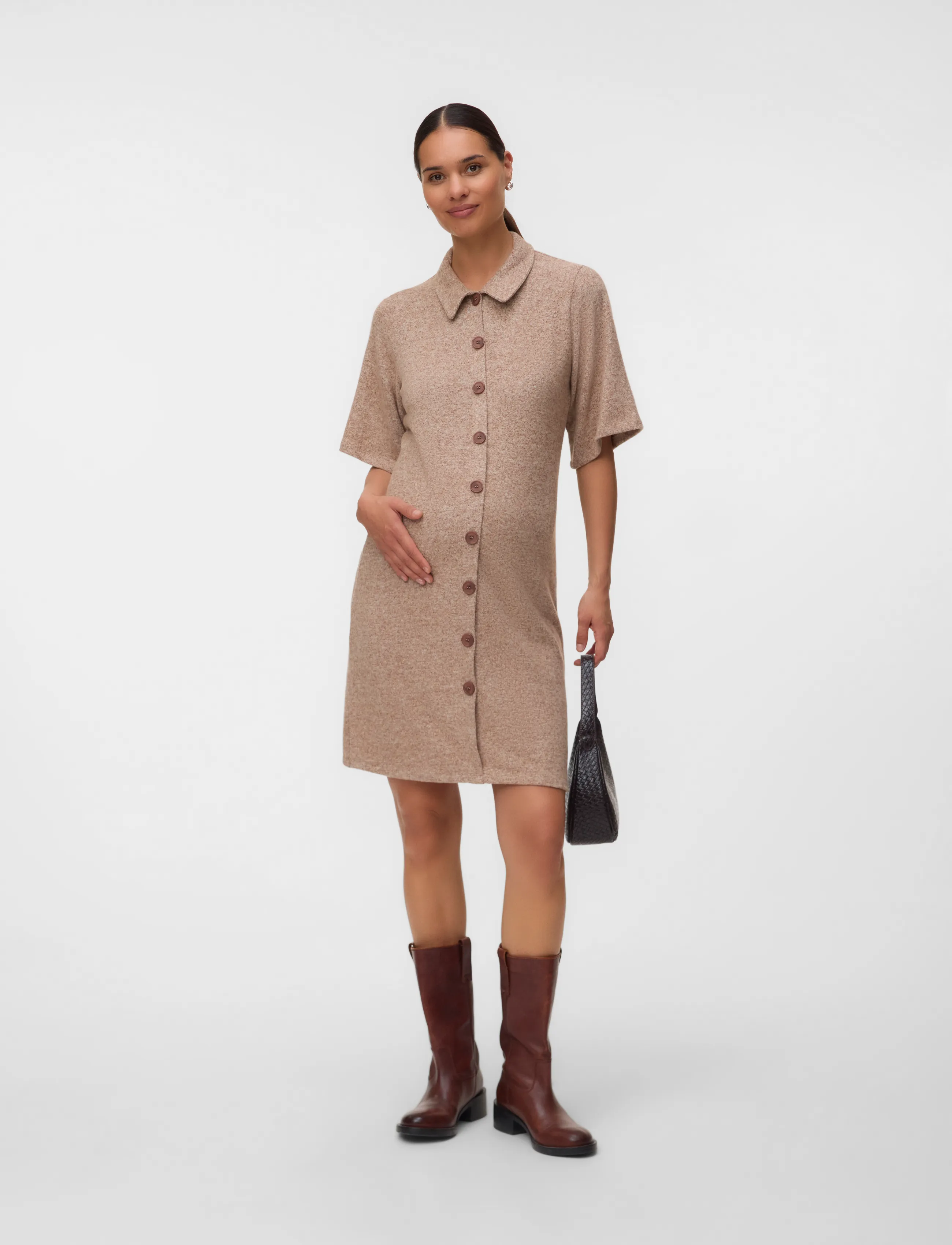Mamalicious - MLJOVI IA 34 JRS ABK DRESS 2F - brown stone - 3