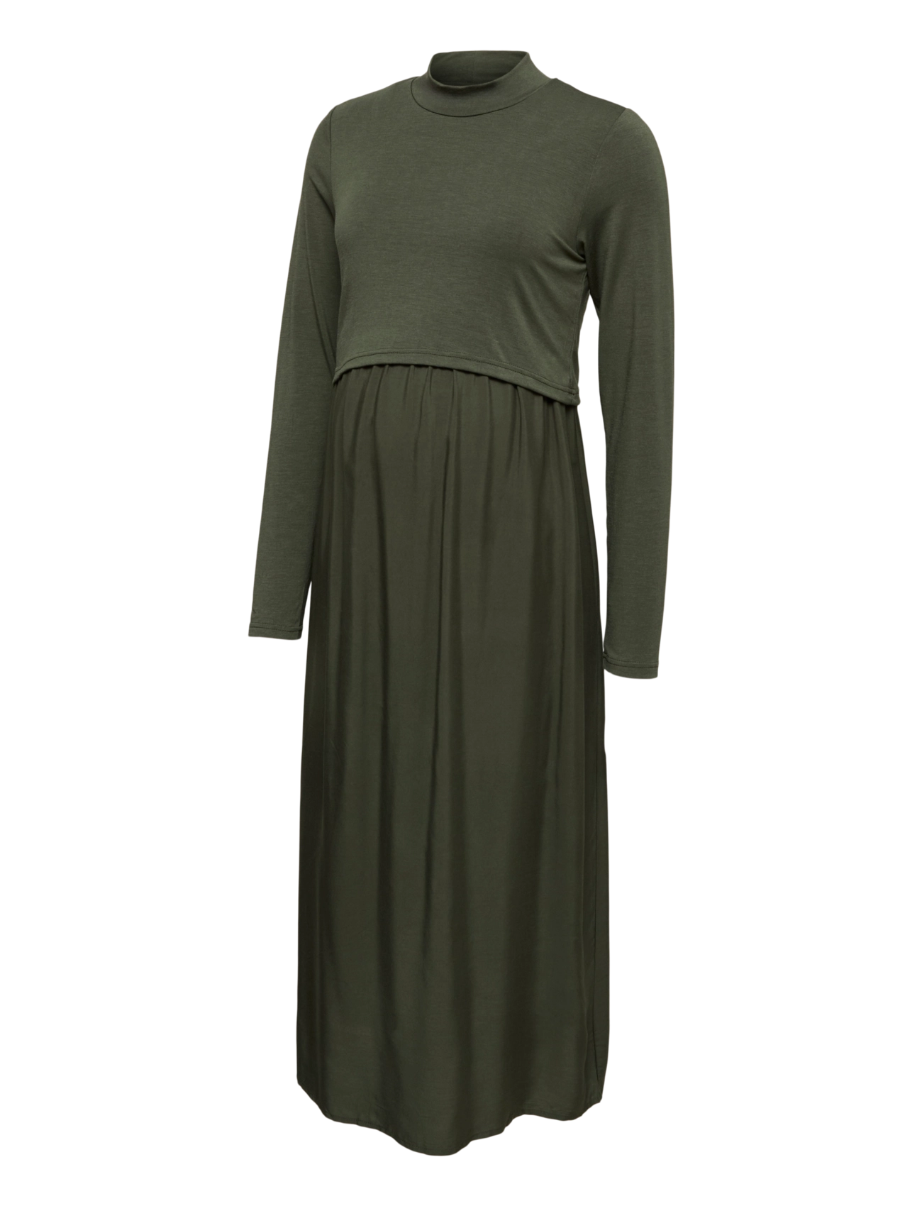 Mamalicious - MLCATHY JUNE LS MIX MIDI DRESS 2F - midikleidid - rifle green - 1