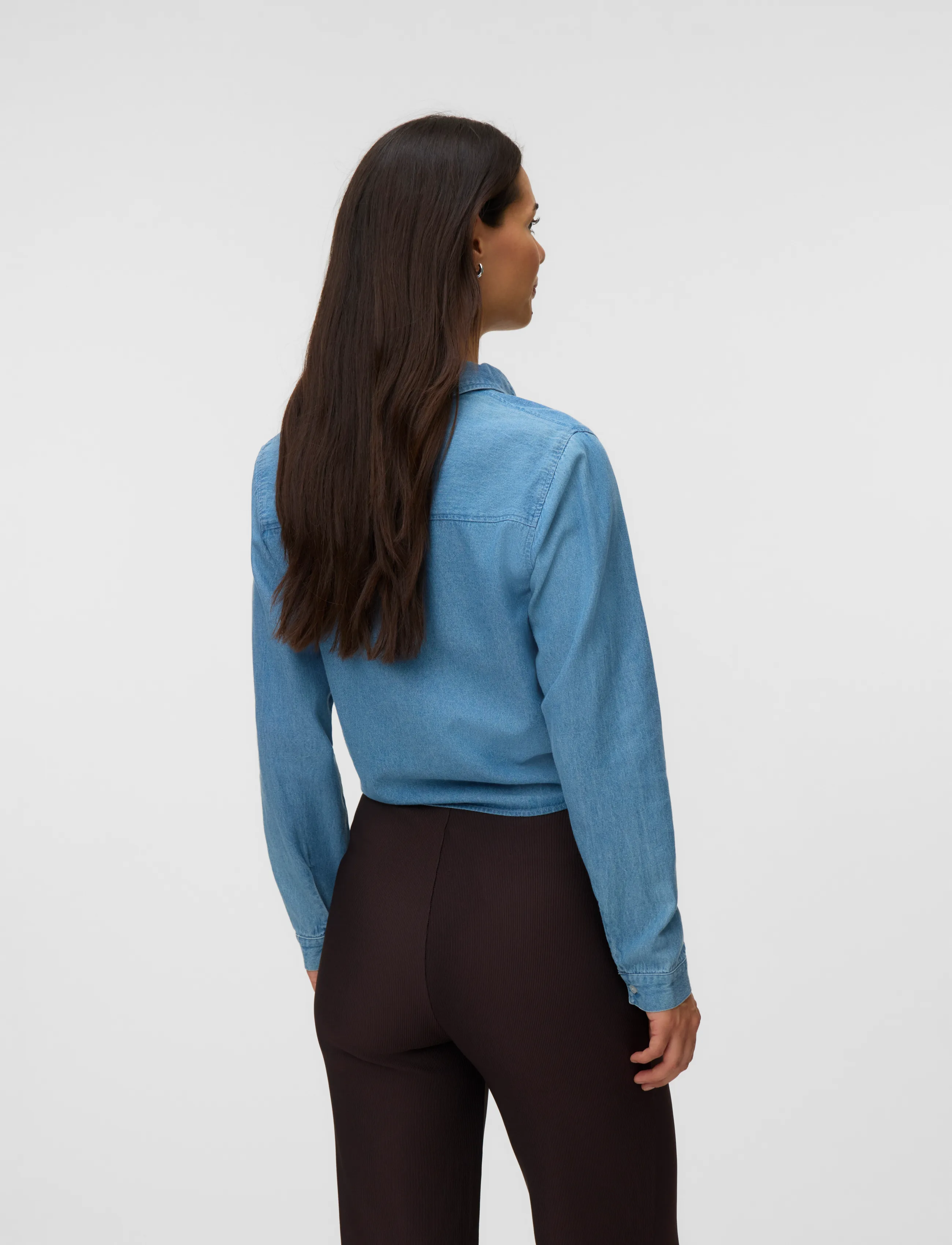 Mamalicious - MLNIRA LIA LS WO CROP TOP 2F - light blue denim - 3