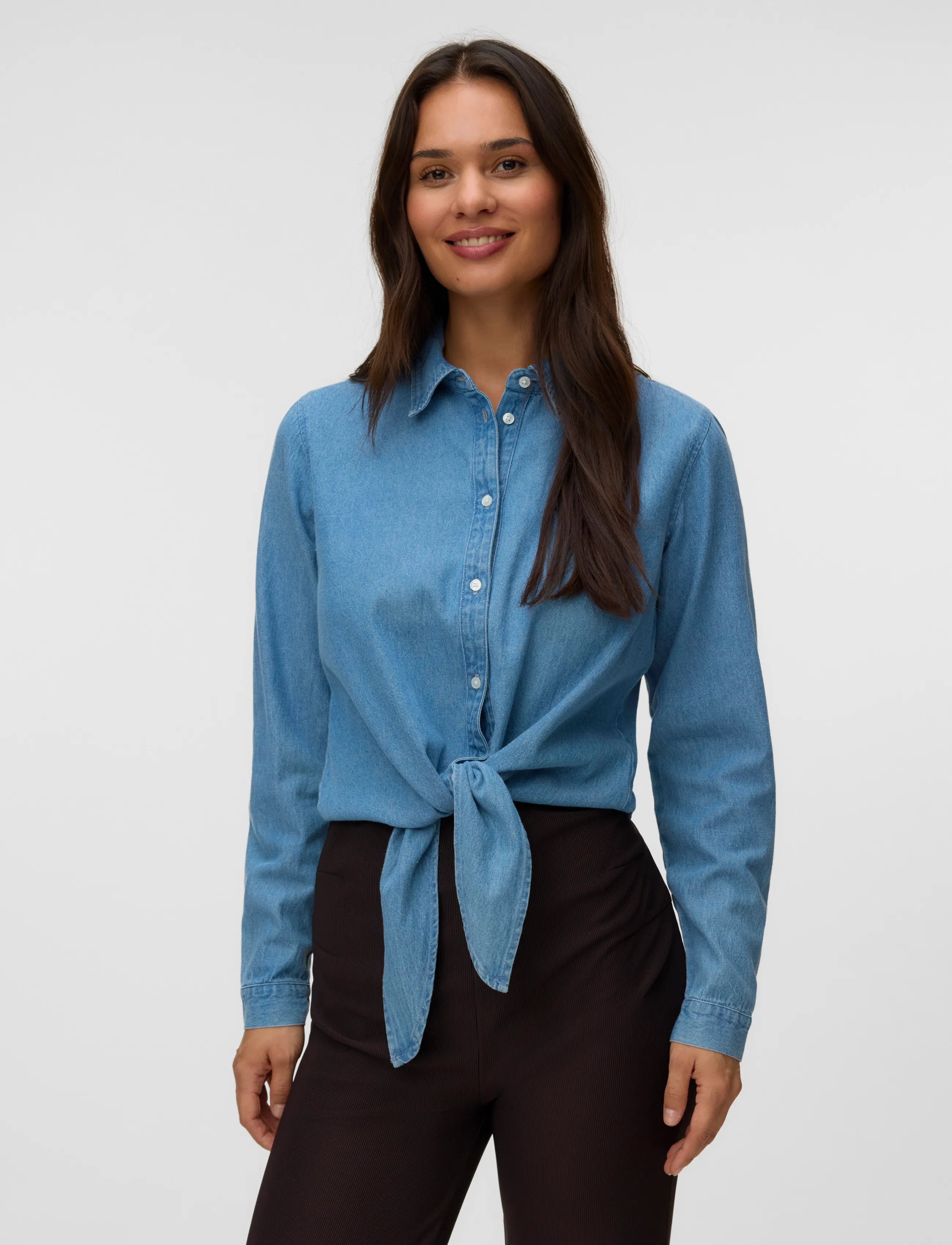 Mamalicious - MLNIRA LIA LS WO CROP TOP 2F - light blue denim - 5
