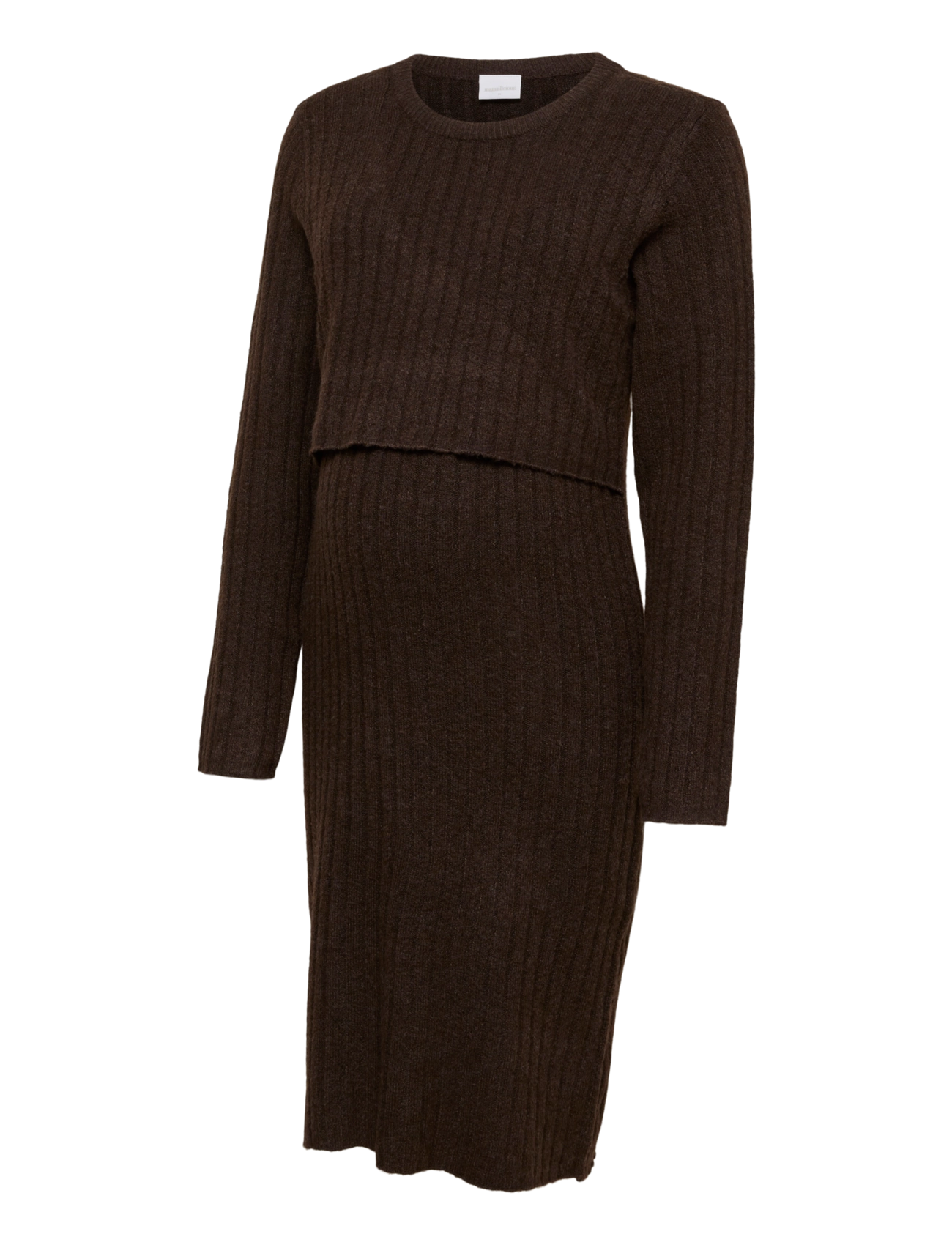 Mamalicious - MLSUNIVA JUNE  O NECK ABK KNIT DRESS 2F - hot fudge - 1
