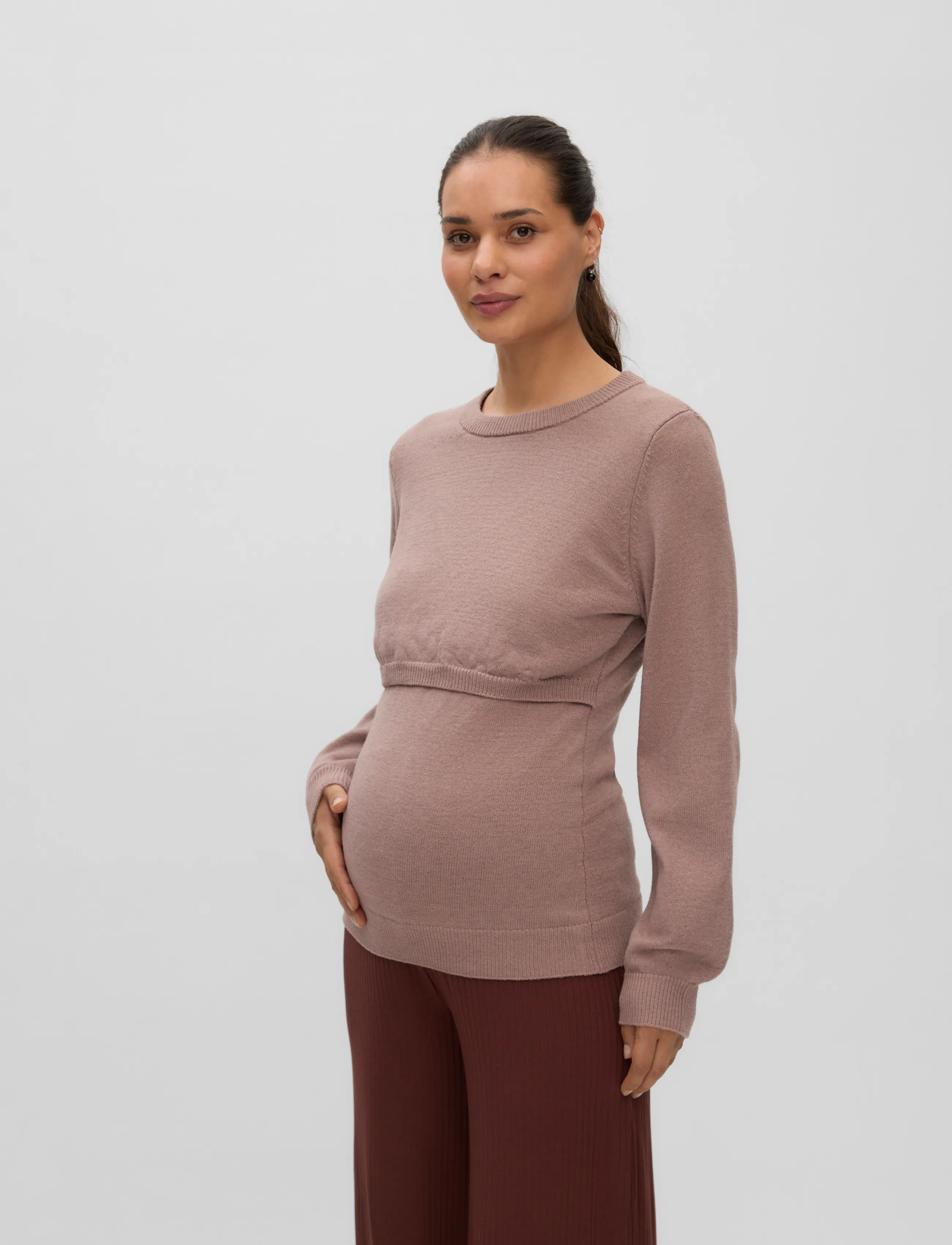 Mamalicious - MLPALOMA JUNE LS KNIT TOP - rose taupe - 3