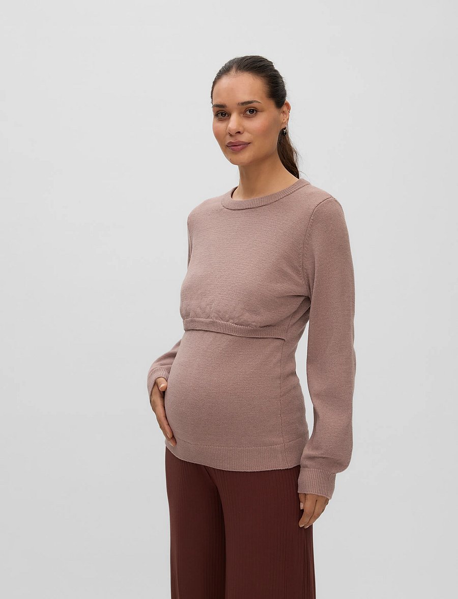 Mamalicious - MLPALOMA JUNE LS KNIT TOP - rose taupe - 3