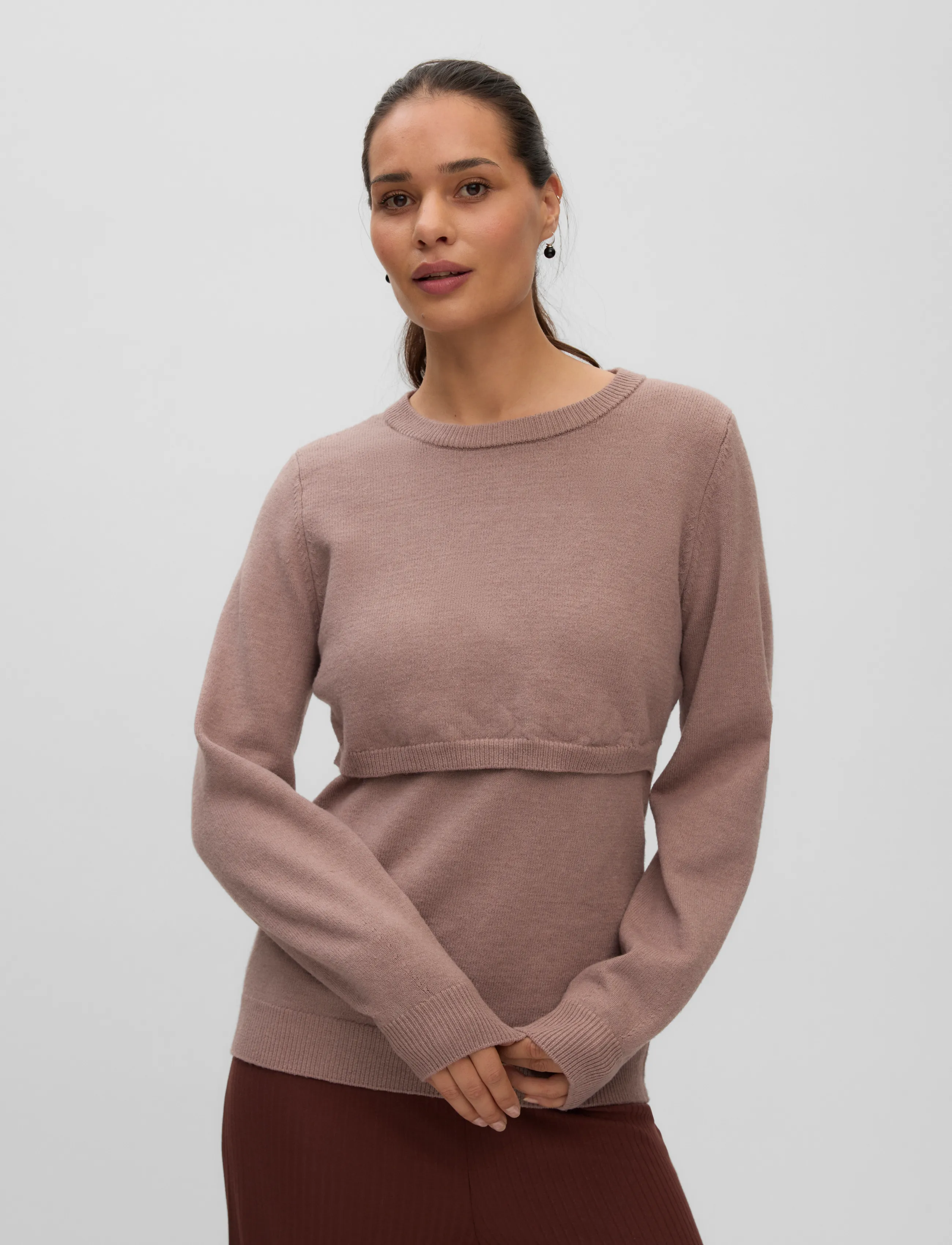 Mamalicious - MLPALOMA JUNE LS KNIT TOP - rose taupe - 4