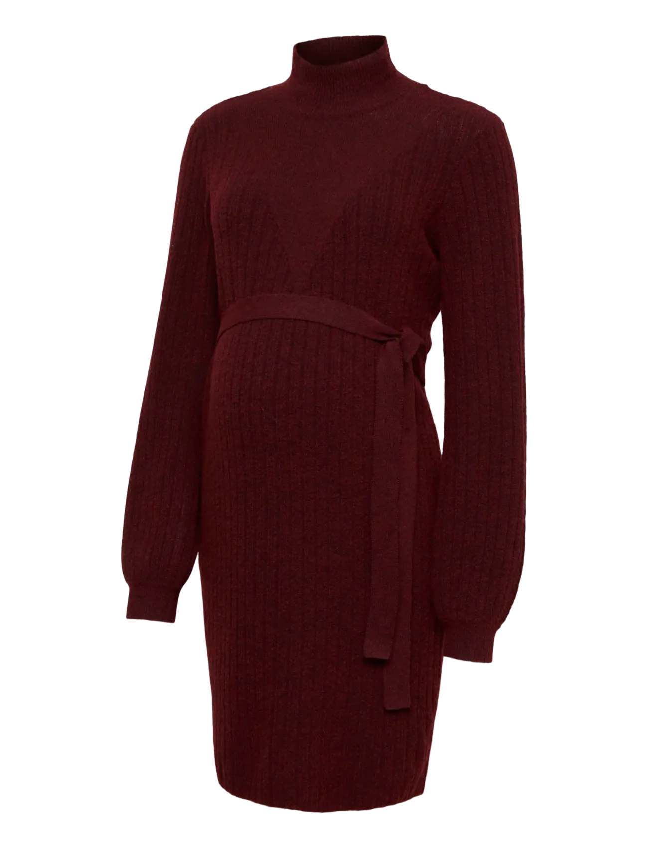 Mamalicious - MLCARROLL LS KNIT ABK DRESS - burnt henna - 1