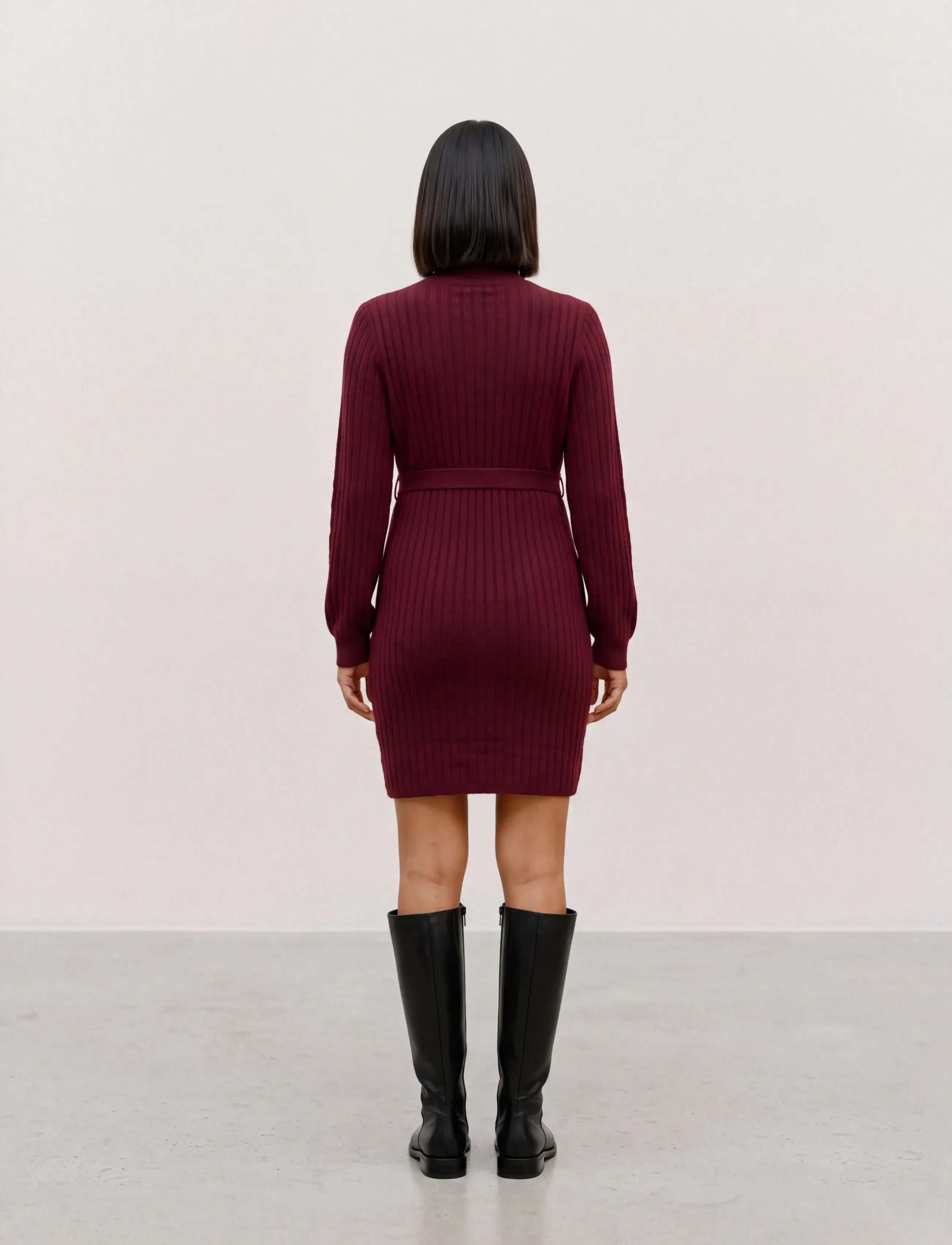 Mamalicious - MLCARROLL LS KNIT ABK DRESS - burnt henna - 2