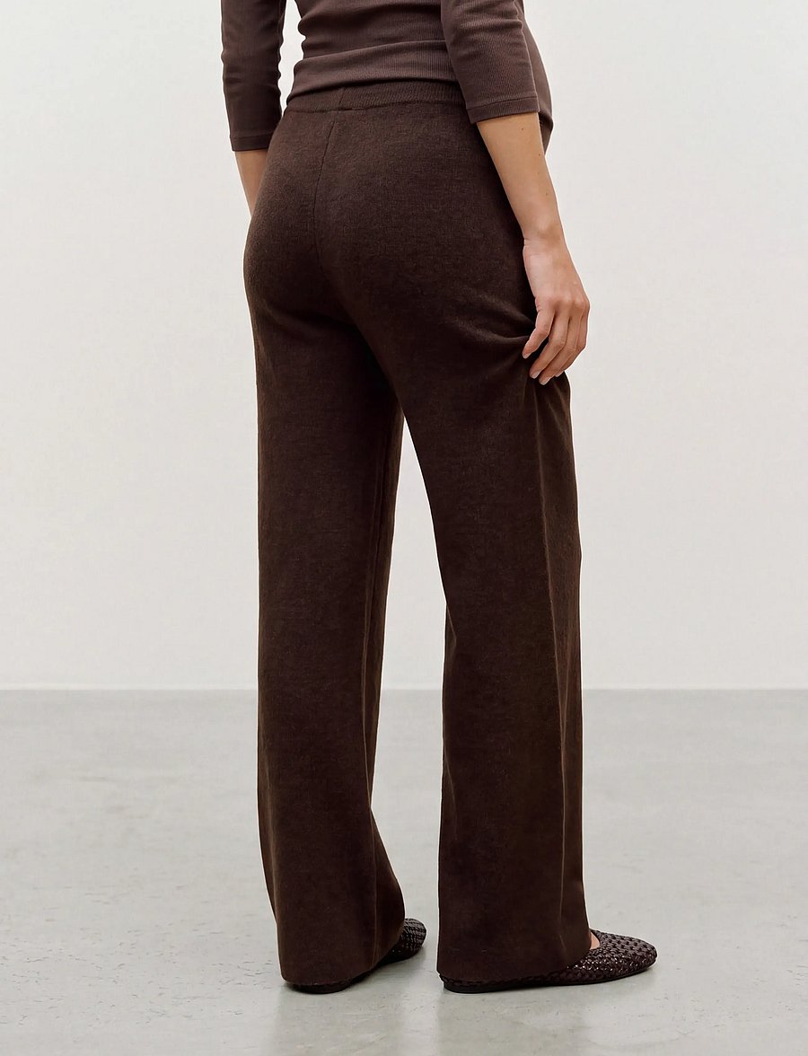 Mamalicious - MLSHILA WIDE KNIT PANT HW - hot fudge - 3