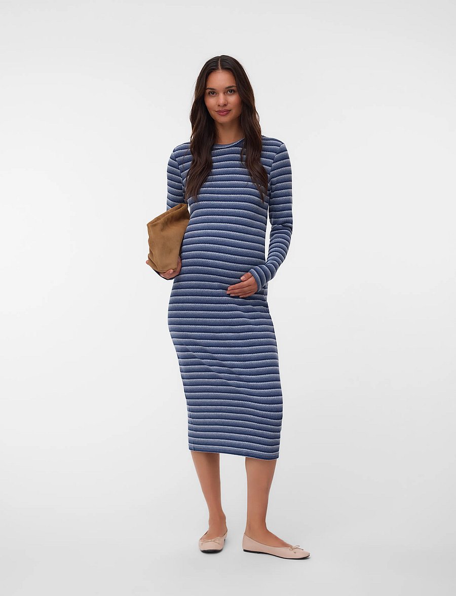 Mamalicious - MLIMAN LS JRS MIDI DRESS - liibuvad kleidid - navy blazer - 3