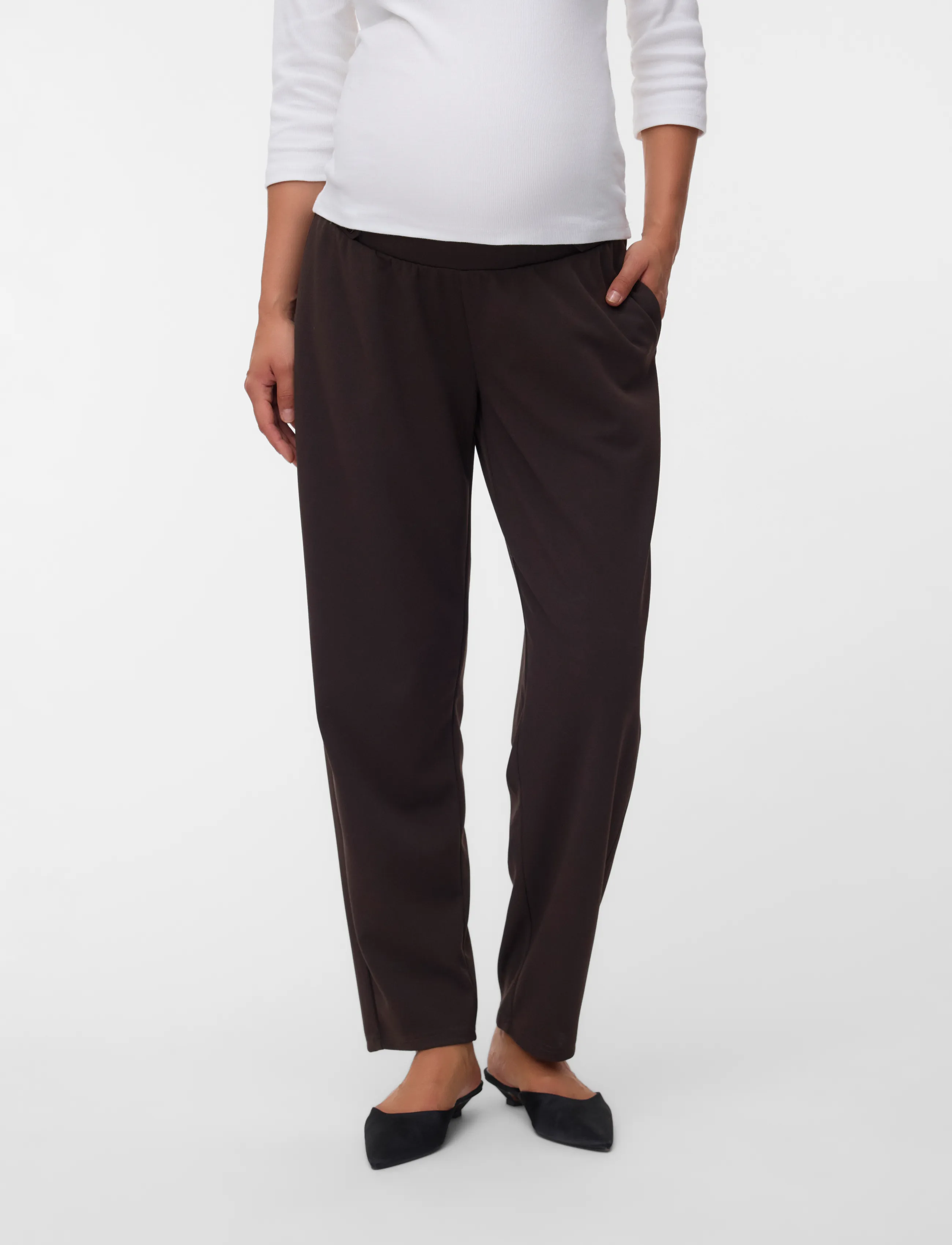Mamalicious MLSIMMI STRAIGHT JRS PANTS - Kläder - CHOCOLATE TORTE / brown