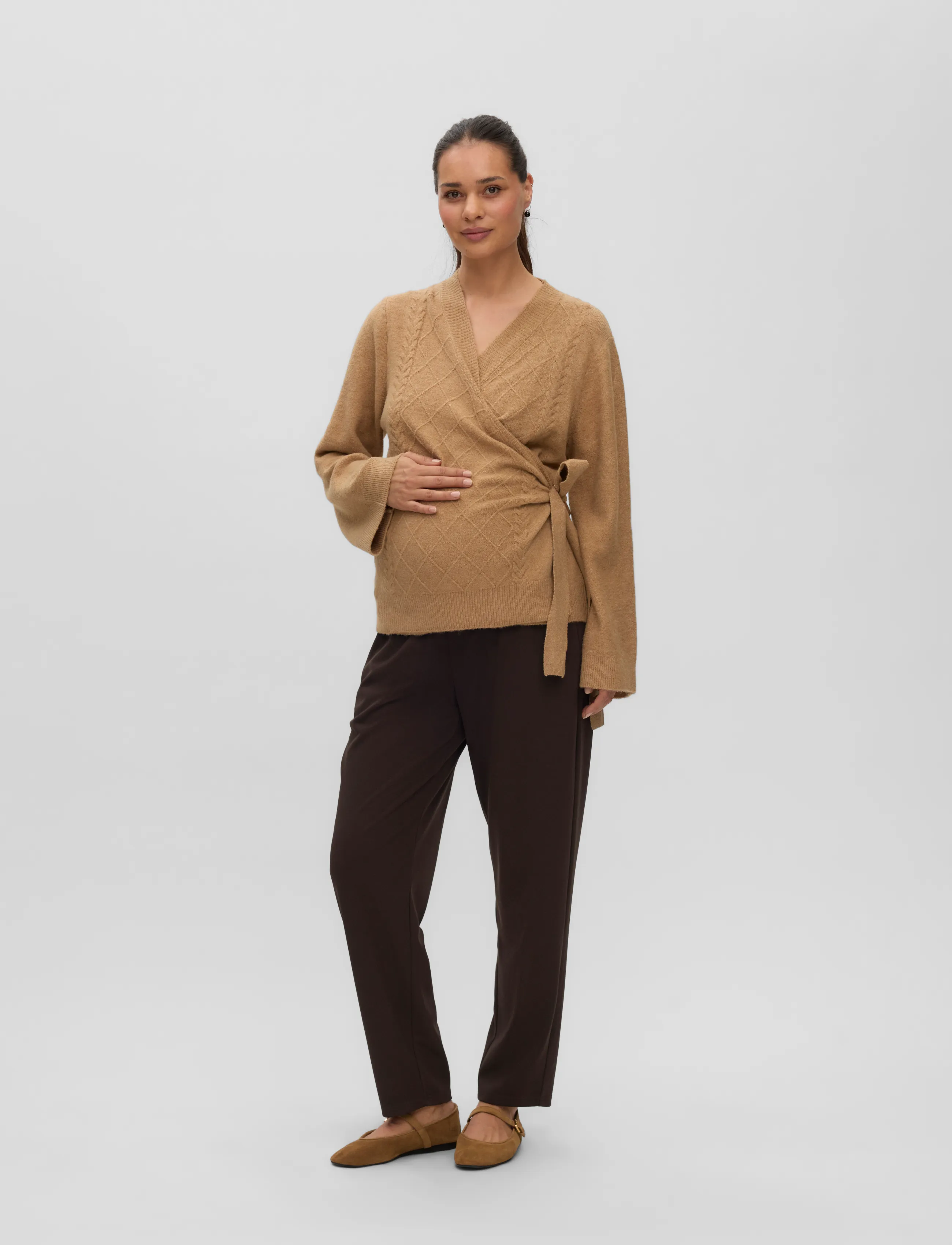 Mamalicious MLSIMMI STRAIGHT JRS PANTS - Tøj - CHOCOLATE TORTE / brown
