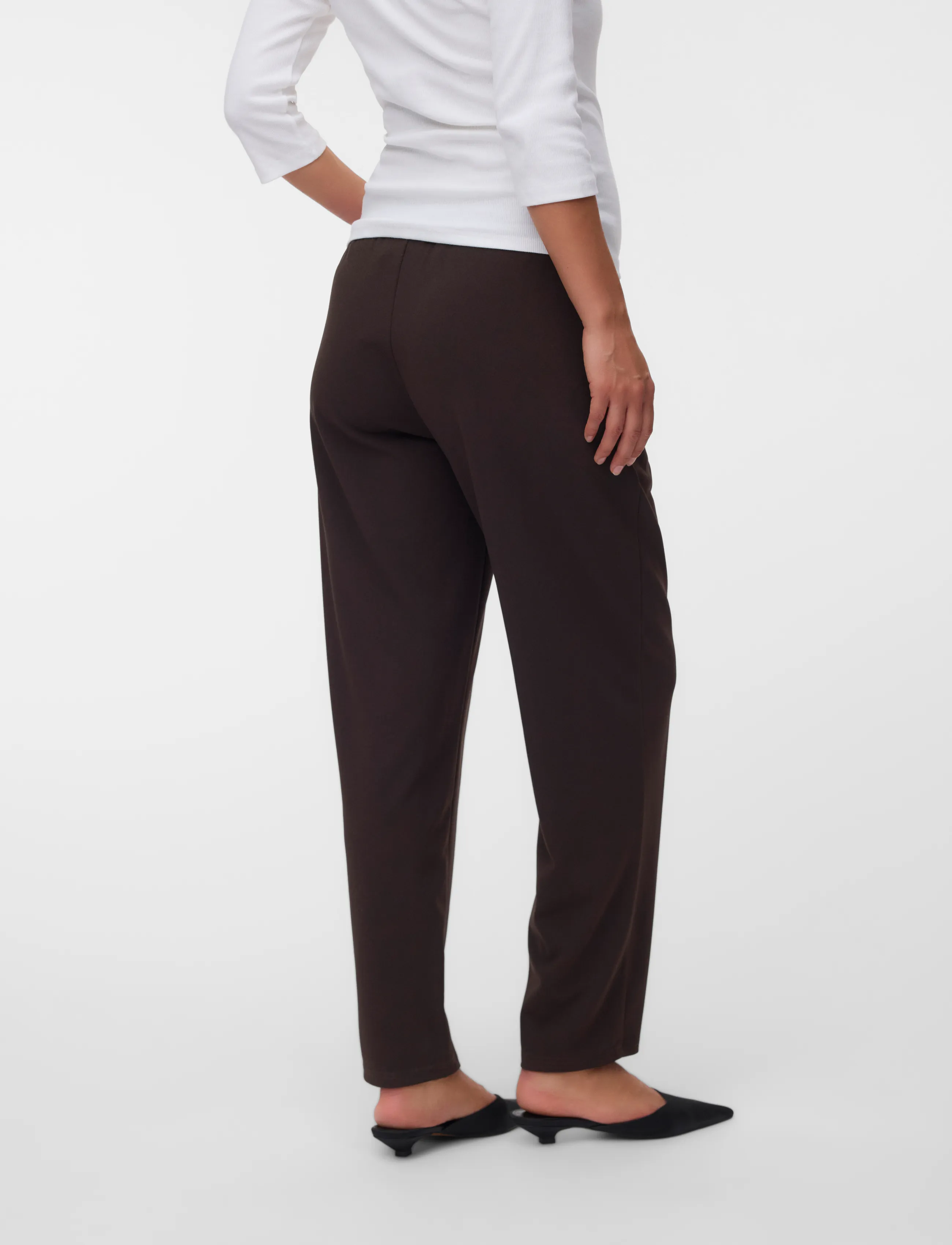 Mamalicious - MLSIMMI STRAIGHT JRS PANTS - nederdelar - chocolate torte - 2