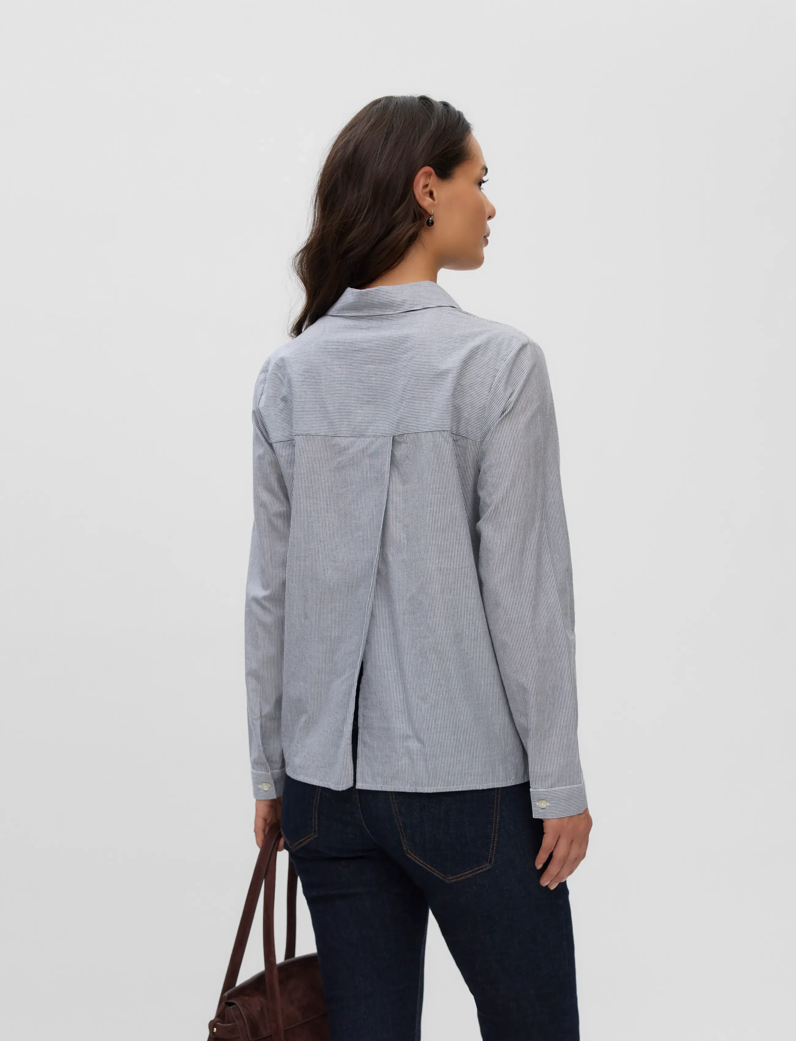 Mamalicious - MLINA LIA LS WO SHIRT 2F - langärmlige hemden - navy blazer - 2