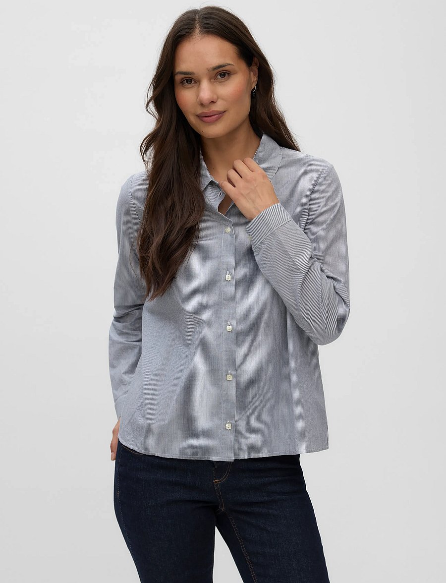Mamalicious - MLINA LIA LS WO SHIRT 2F - langärmlige hemden - navy blazer - 4