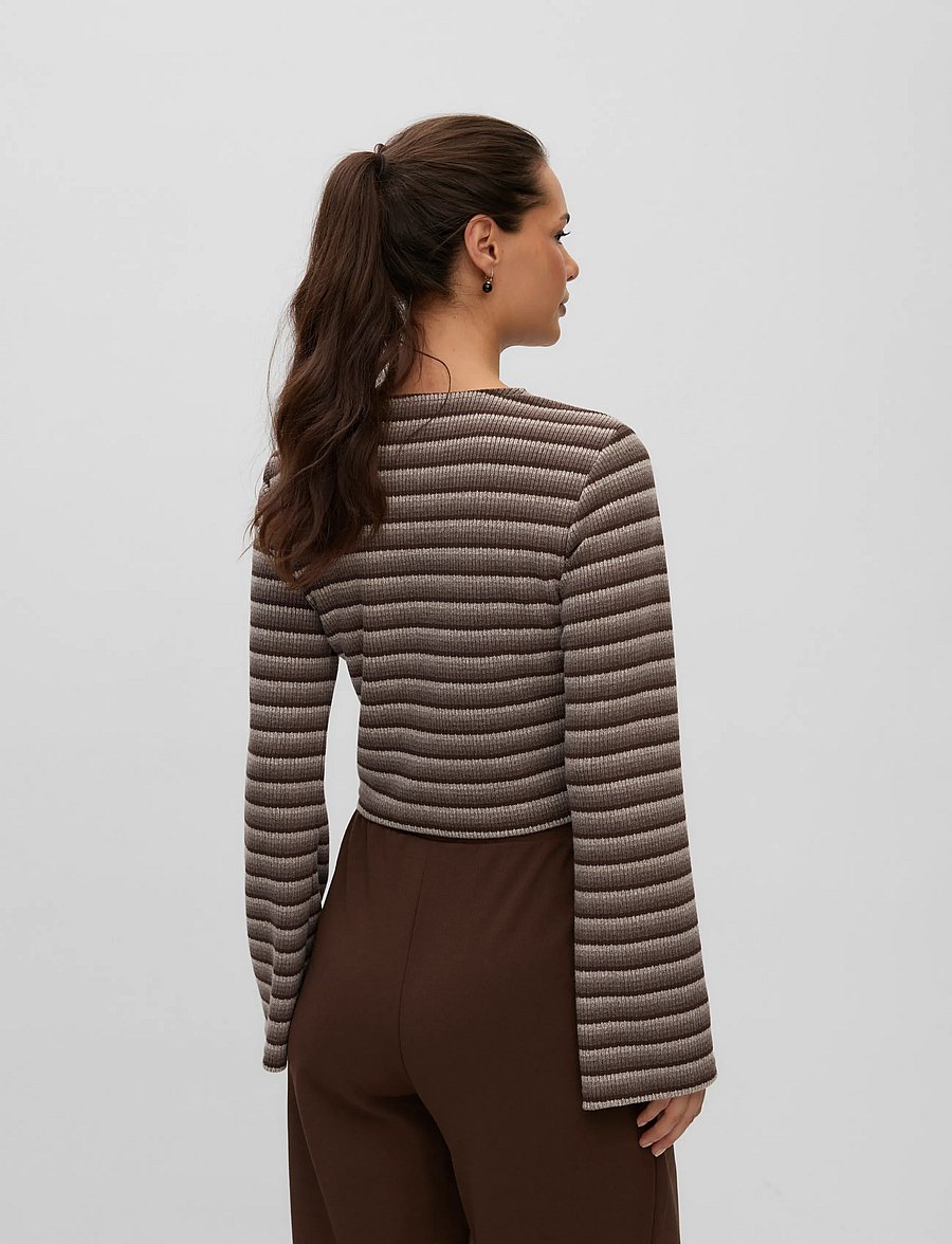 Mamalicious - MLIMAN LS JRS CROP TOP - oberteile - cocoa brown - 2