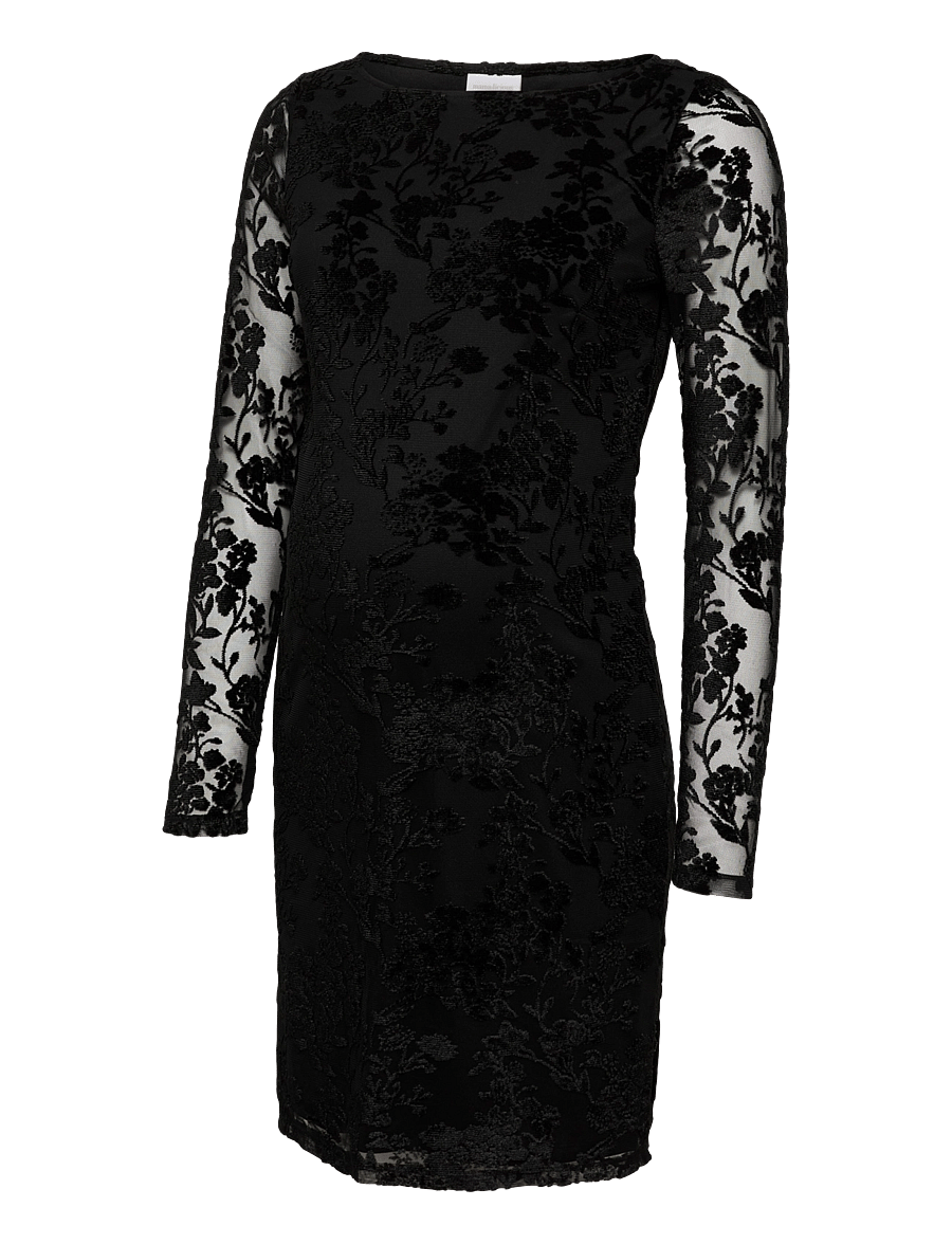 Mamalicious - MLOLIVIA LS SHORT JRS DRESS - cocktailkjoler - black - 0