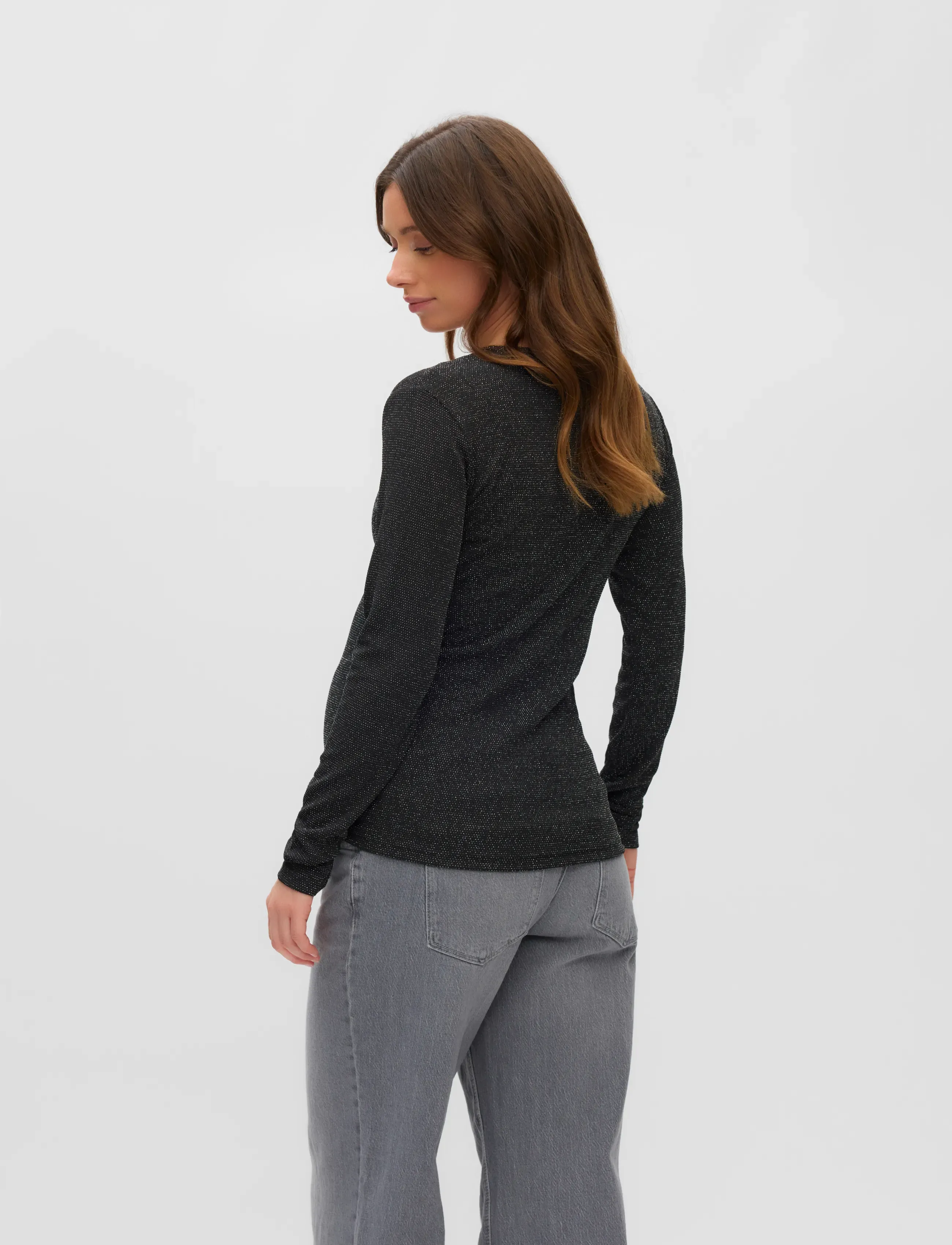 Mamalicious - MLMINDY GLITTER TESS LS JRS TOP 2F - autumn clothing - black - 3