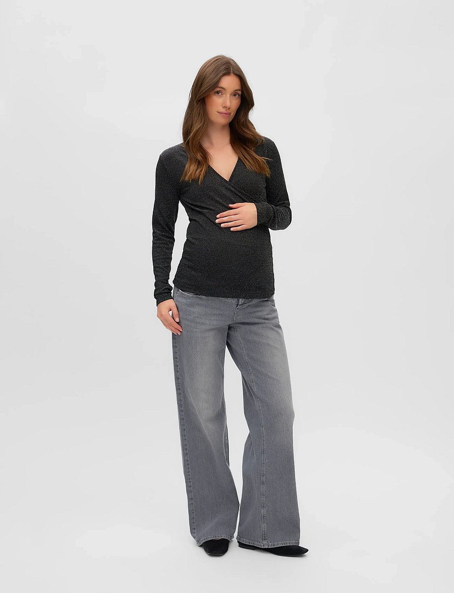 Mamalicious - MLMINDY GLITTER TESS LS JRS TOP 2F - oberteile - black - 4