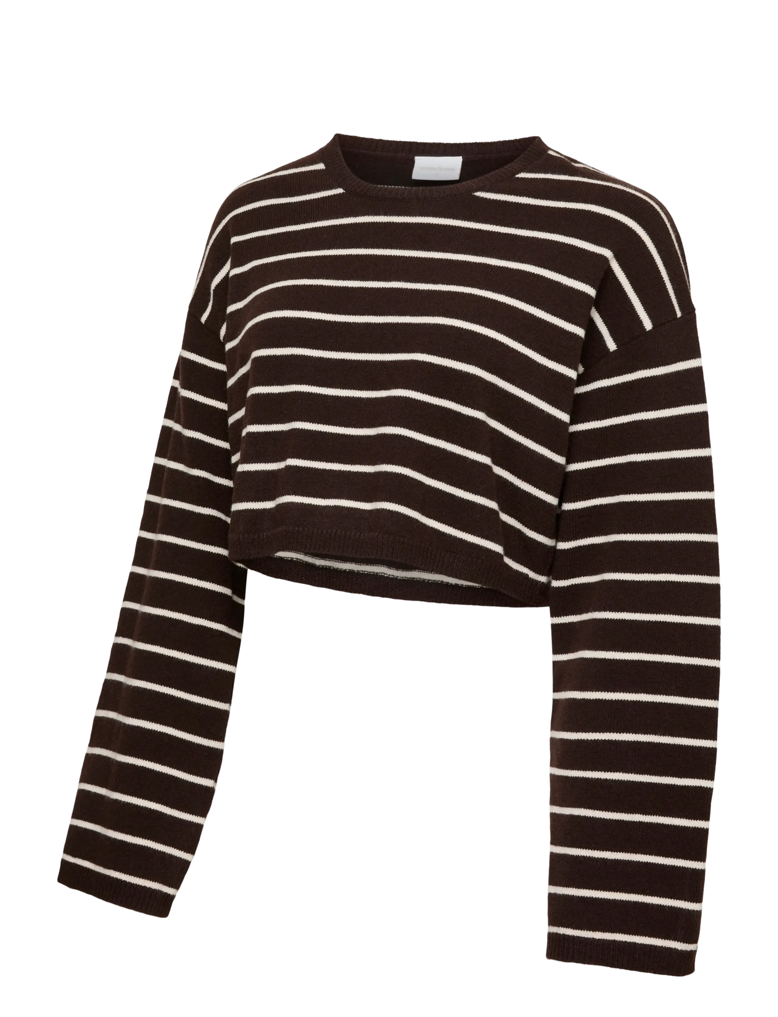 Mamalicious MLRINA L/S CROPPED KNIT TOP - Mamalicious - HOT FUDGE / brown