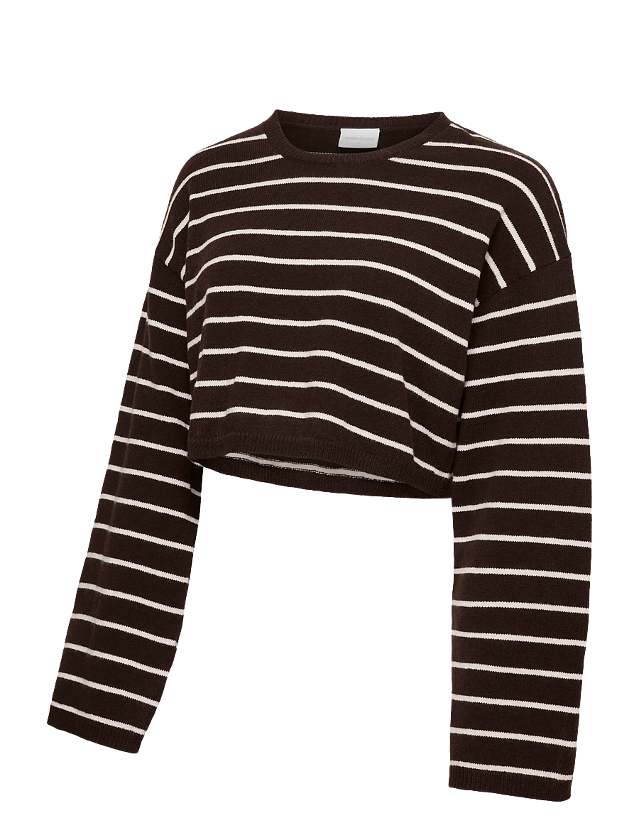 Mamalicious - MLRINA L/S CROPPED KNIT TOP - hot fudge - 1