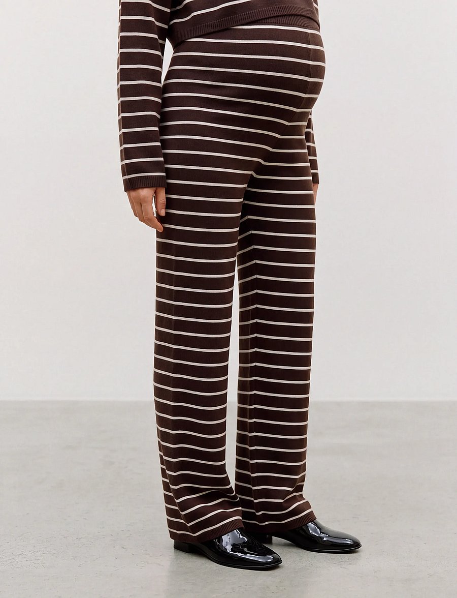 Mamalicious - MLRINA WIDE PANT HW BF - hot fudge - 3