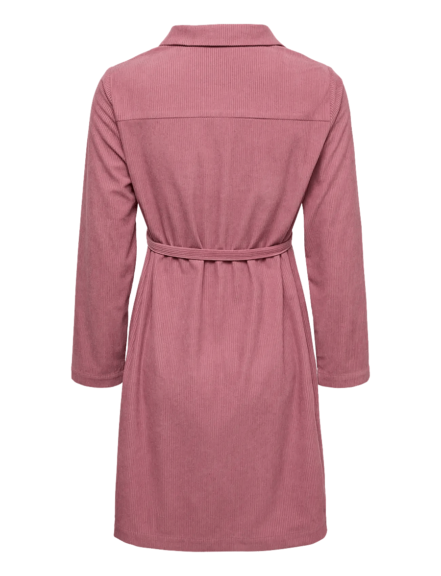 Mamalicious - MLSALLY LIA LS ABK WO CORD DRESS 2F - kurze kleider - nostalgia rose - 2