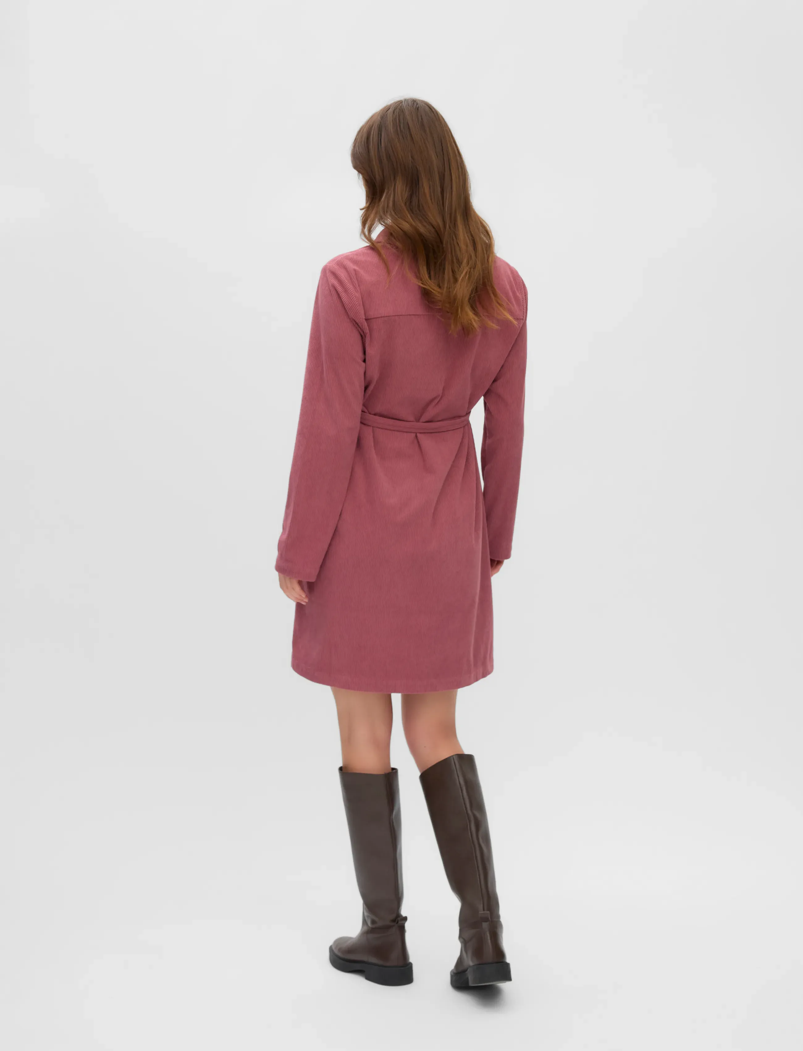 Mamalicious - MLSALLY LIA LS ABK WO CORD DRESS 2F - short dresses - nostalgia rose - 3