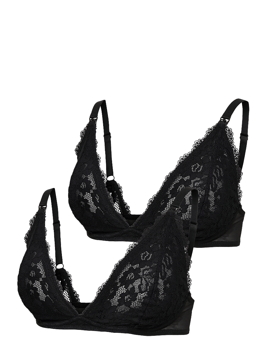 Mamalicious - MLSOFI LACE FEED ME BRA 2F 2-P - pesukomplektid - black - 0