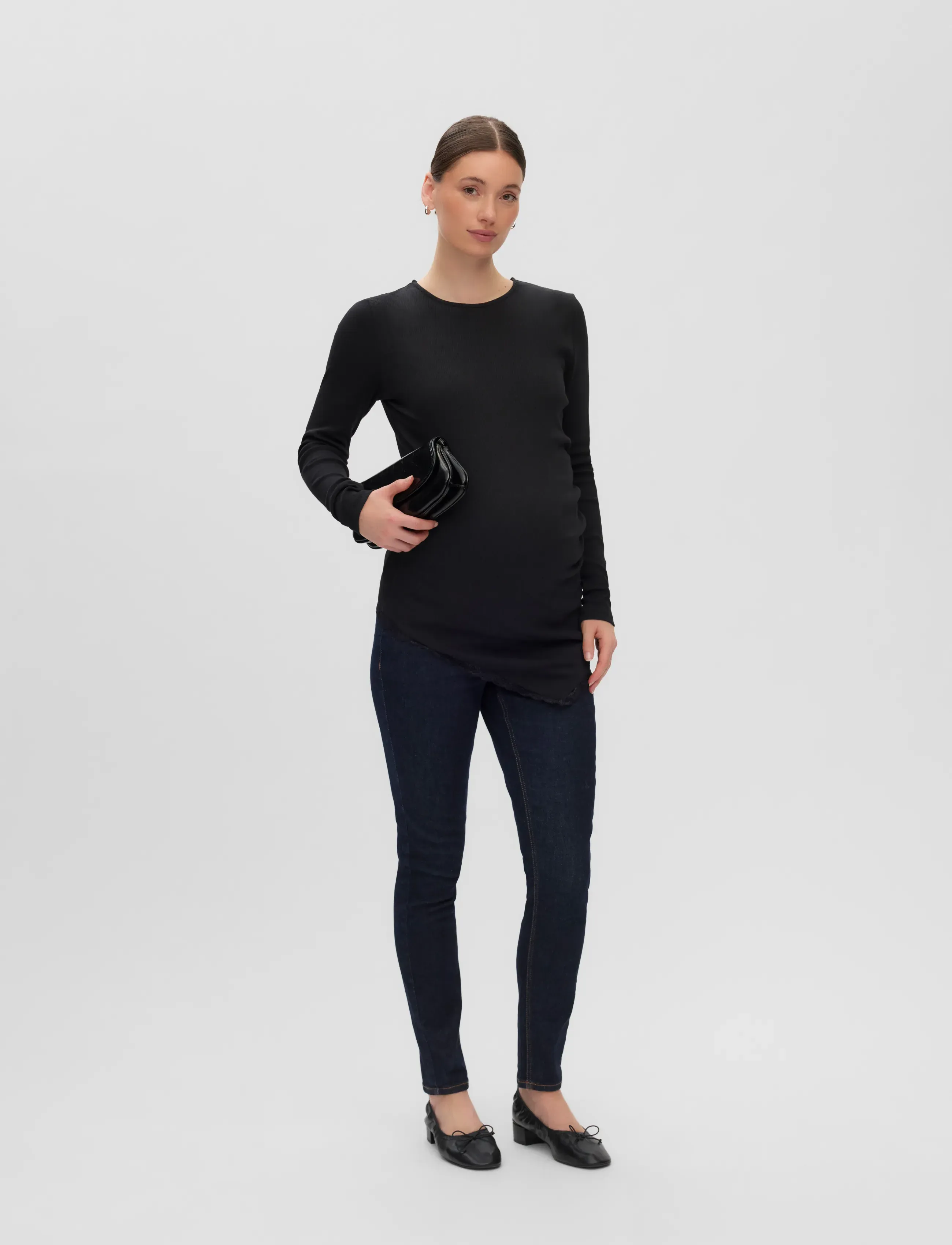 Mamalicious MLNIKITA LS JRS LACE TOP - Blusen & Tuniken - BLACK / black