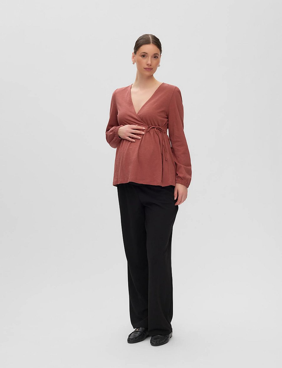 Mamalicious - MLKALYNA TESS LS JRS TOP 2F - langærmede bluser - mahogany - 0