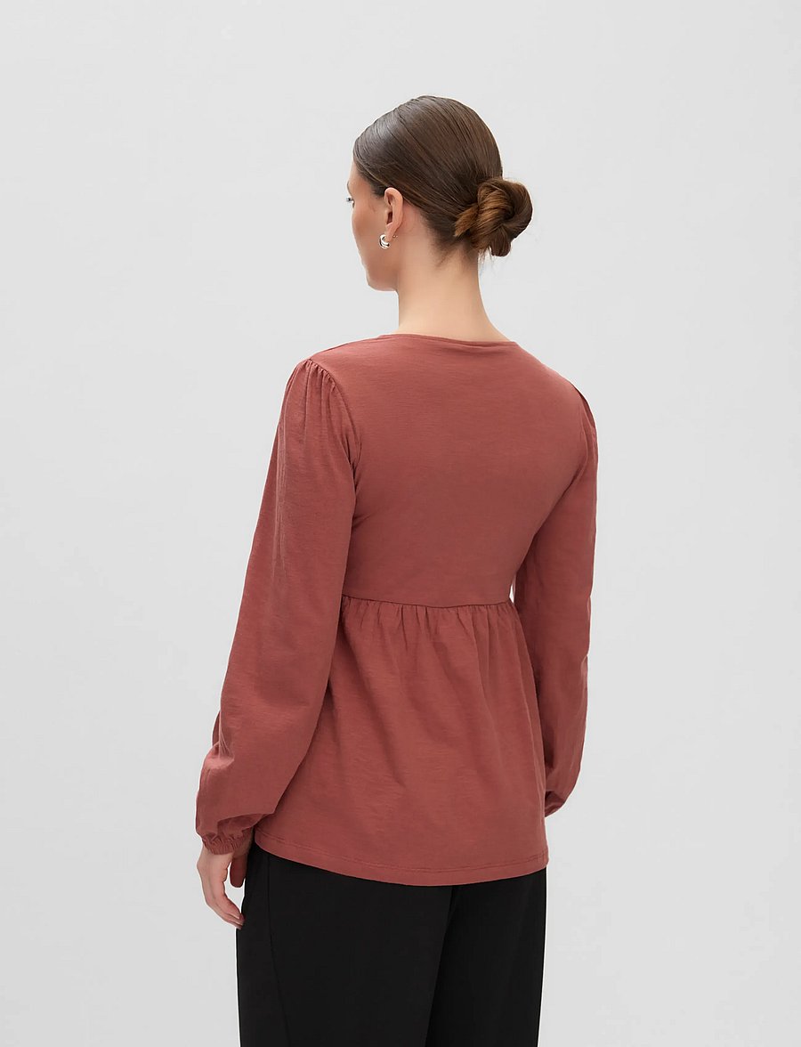 Mamalicious - MLKALYNA TESS LS JRS TOP 2F - langærmede bluser - mahogany - 5