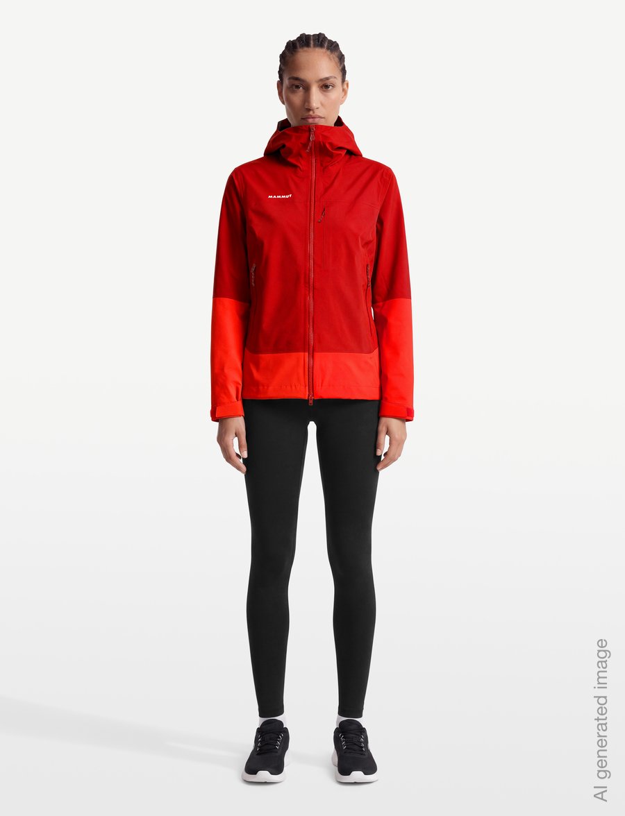 Mammut - Alto Guide HS Hooded Jacket Women - outdoor jacken - dark mammut red-mammut red - 0