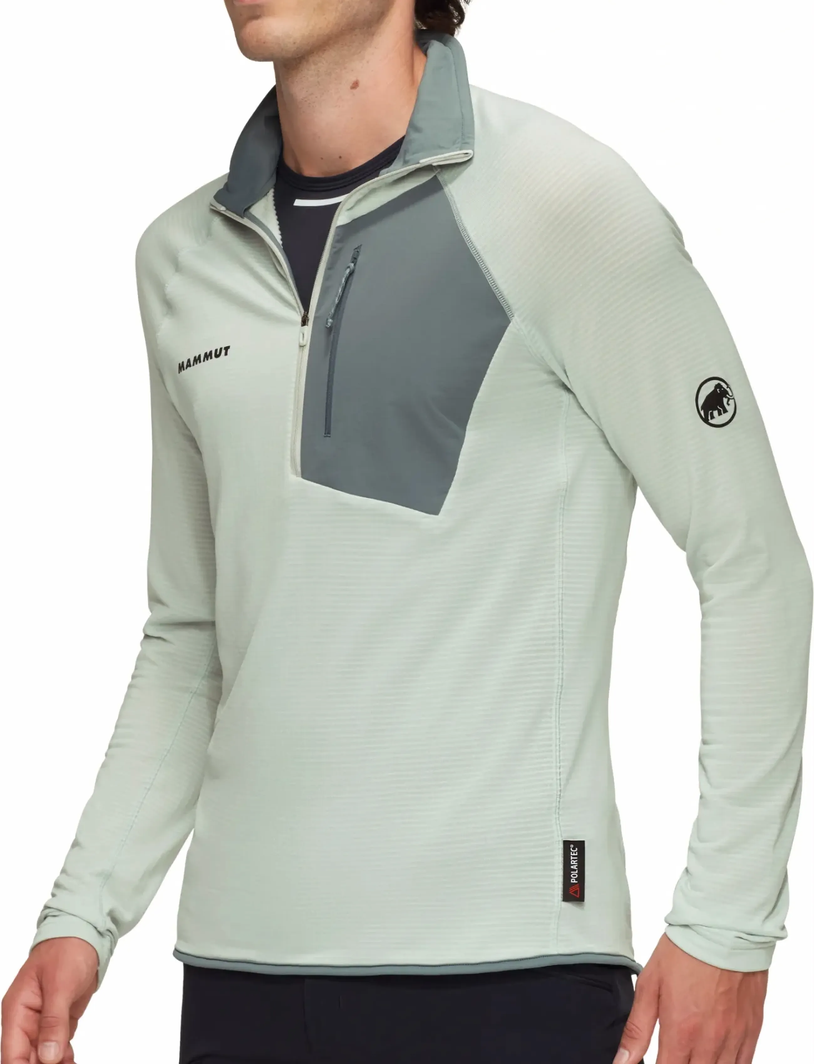 Mammut - Aenergy Light ML Half Zip Pull Men - kampsunid ja vahekihid - silver sage-strata - 2