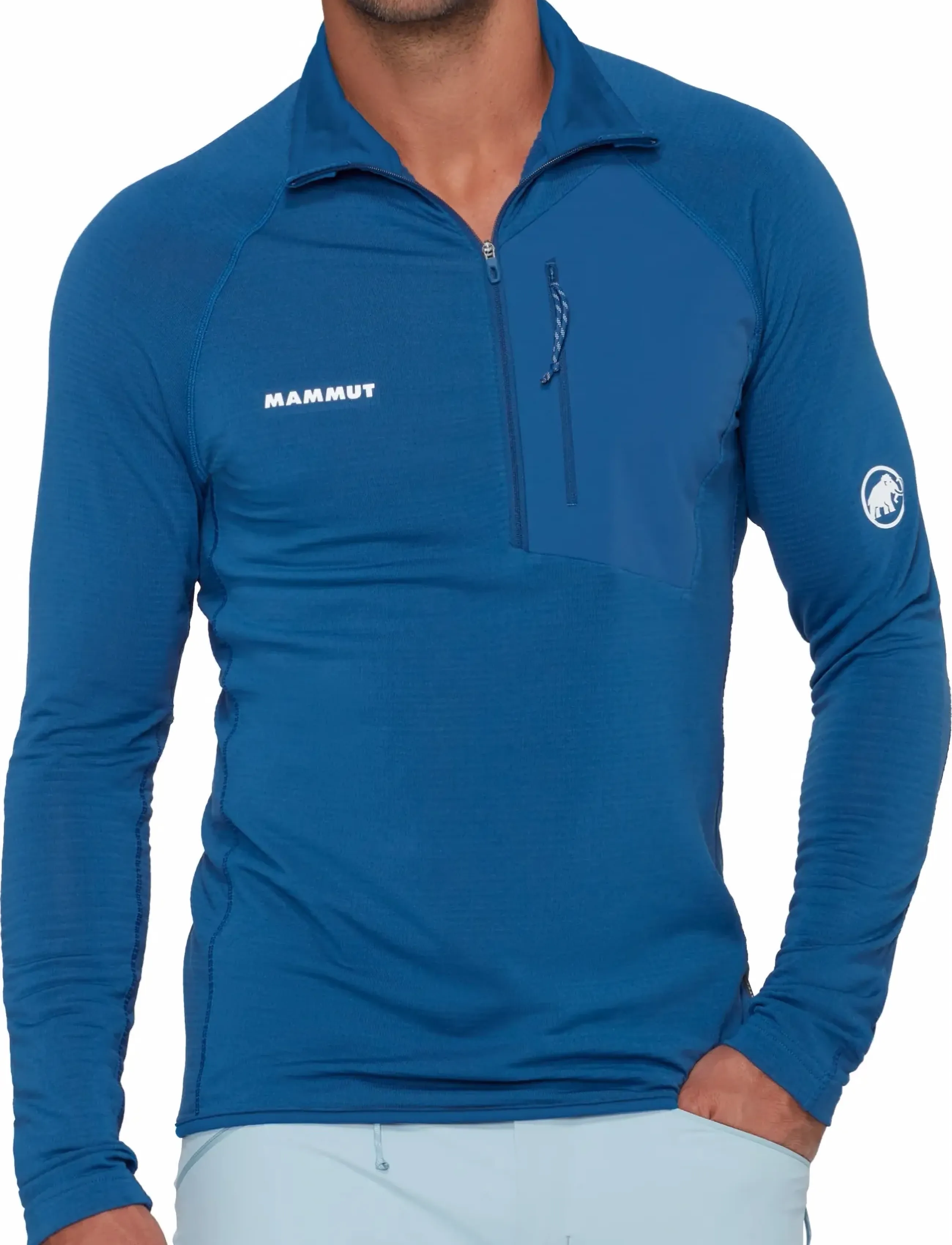Mammut Aenergy Light ml Half Zip Pull Men, XL, Blue, Sport Sweatshirts & Hoodies > Sport Sweatshirts, Herre